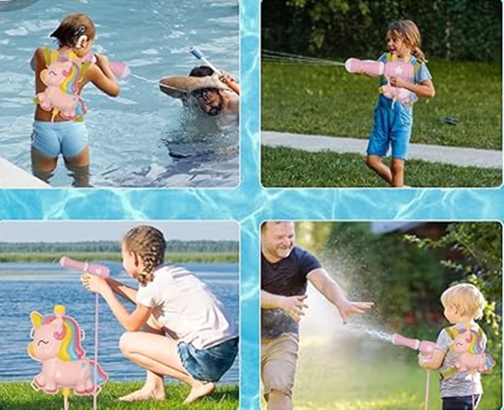 ZAINO PISTOLA SPARA ACQUA PER BAMBINI GIOCO SERBATOIO DA 2 LT ESTATE UNICORNO 6726038 - 5