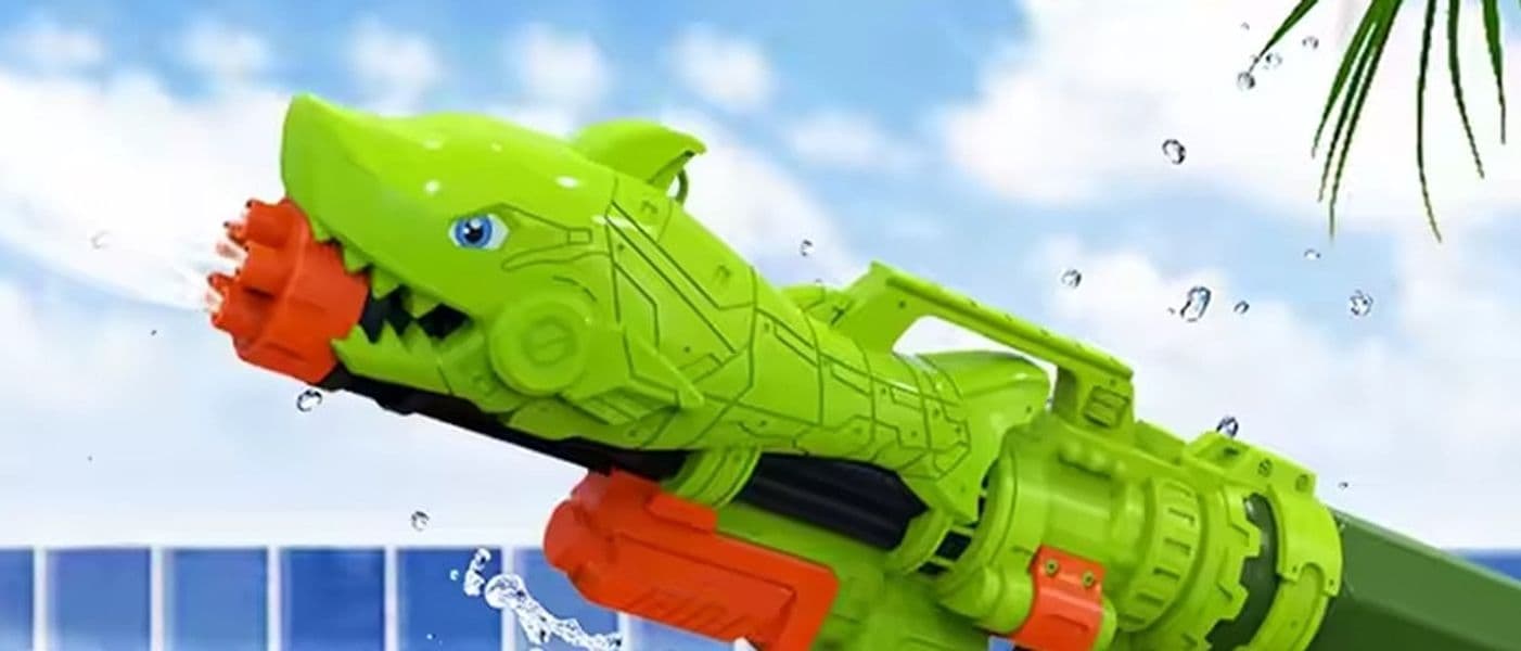 PISTOLA AD ACQUA SQUALO GIOCATTOLO PER BAMBINI ESTATE GRANDE CAPACITÀ 27.5CM 618570 - 4
