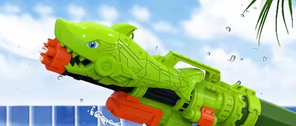 PISTOLA AD ACQUA SQUALO GIOCATTOLO PER BAMBINI ESTATE GRANDE CAPACITÀ 27.5CM 618570 - 4