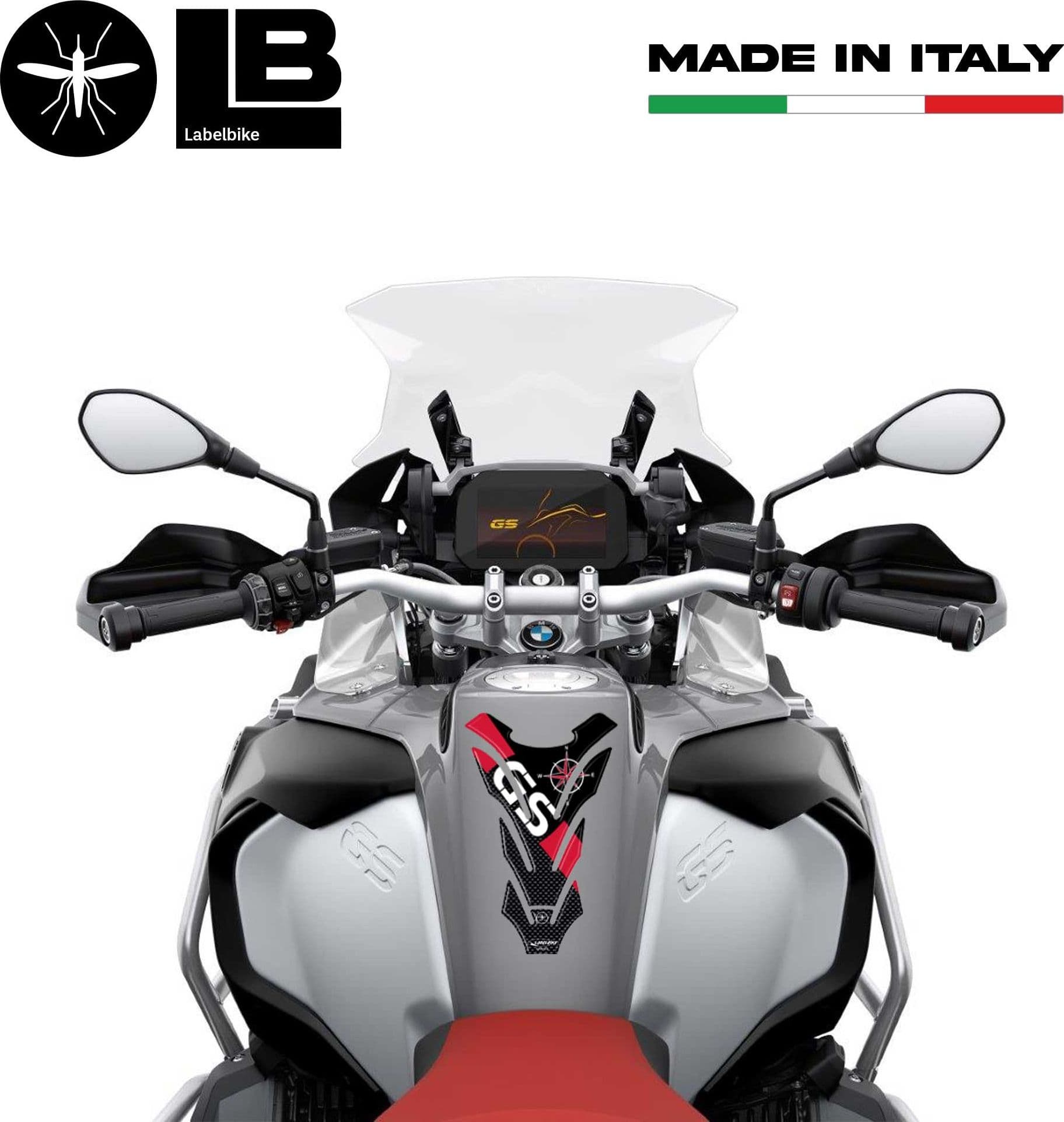 Paraserbatoio Adesivo 3D per Serbatoio compatibile con Bmw Gs Carbonio rosso - 2