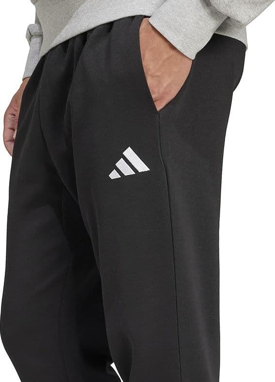 adidas Uomo Essentials FEELCOZY Fleece Pant, Black/White - 2