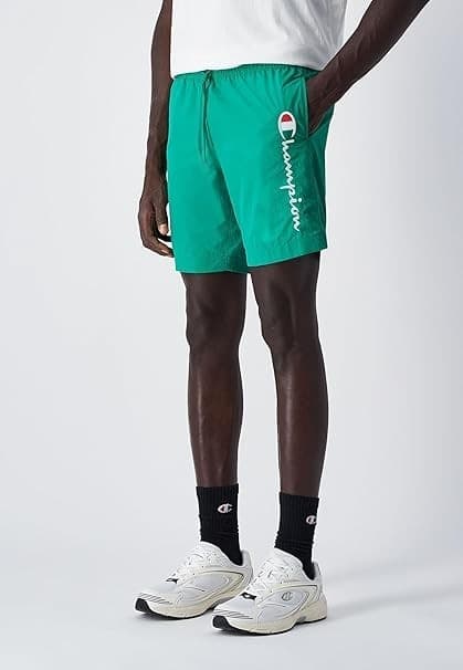 Champion BEACHSHORT Crinckle Taslon Water Repellent gr.125 Uomo Verde in Pantaloncini e calzoncini 3A Moda Mare Sport - Bellaria Igea Marina, commercioVirtuoso.it