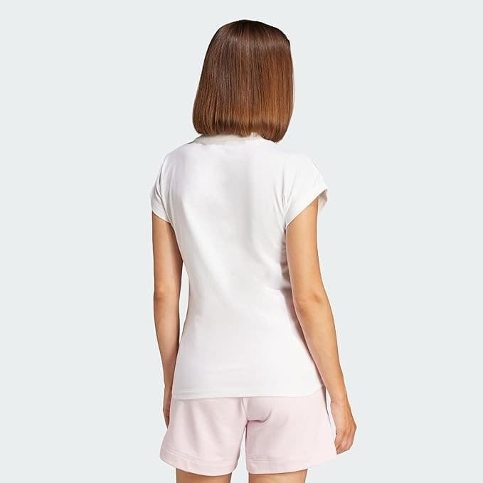 adidas Essentials Linear donna Cotton Tee - White/Black - 2