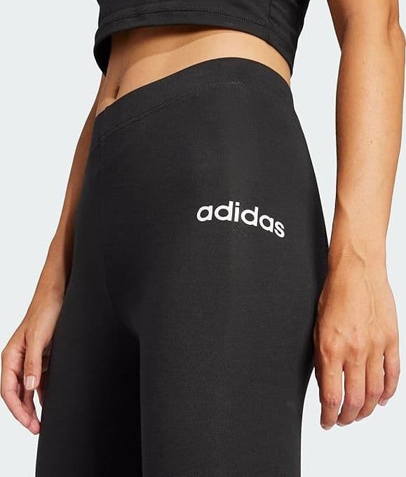 adidas Leggings Essentials Donna Linear Cotton - Nero - 3