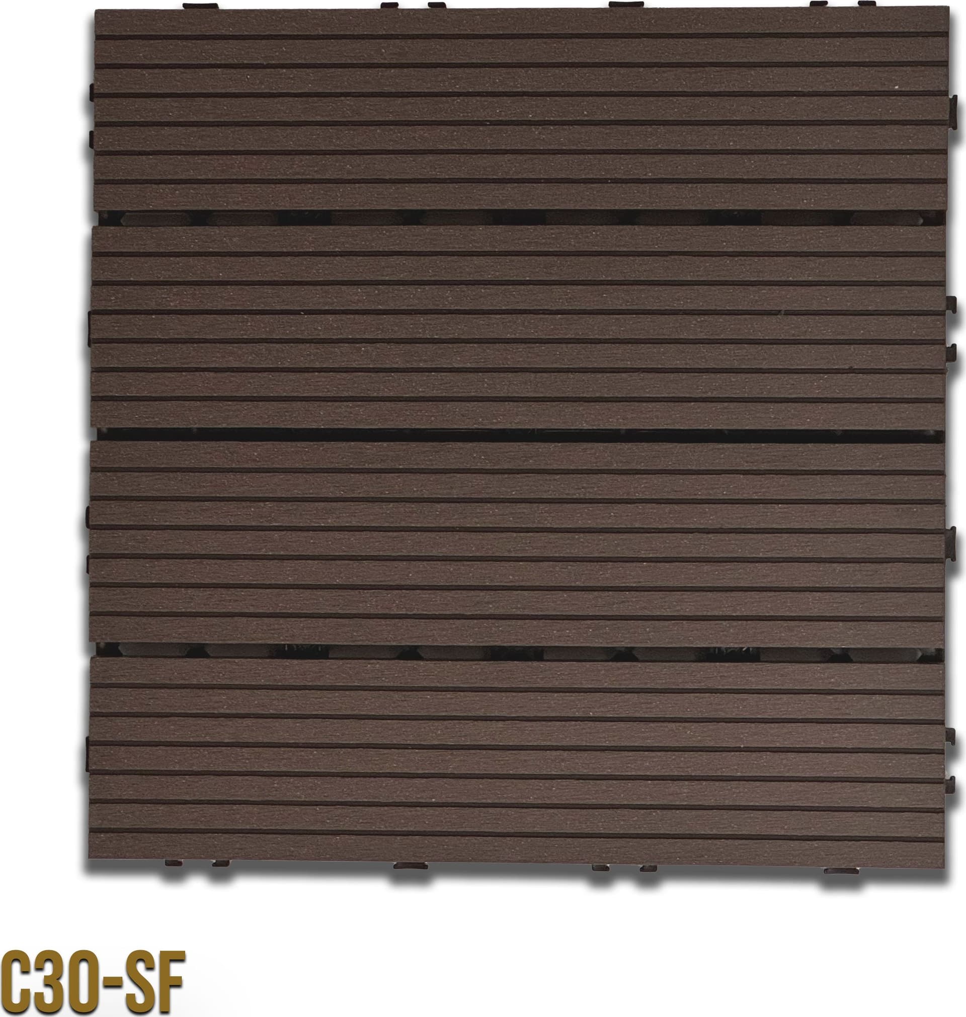1mq (11 pezzi) di Pavimento Quadrotte in decking WPC da esterno 30X30cm (sp.2cm) inclusa struttura CLICK – C30-SF – Eternal