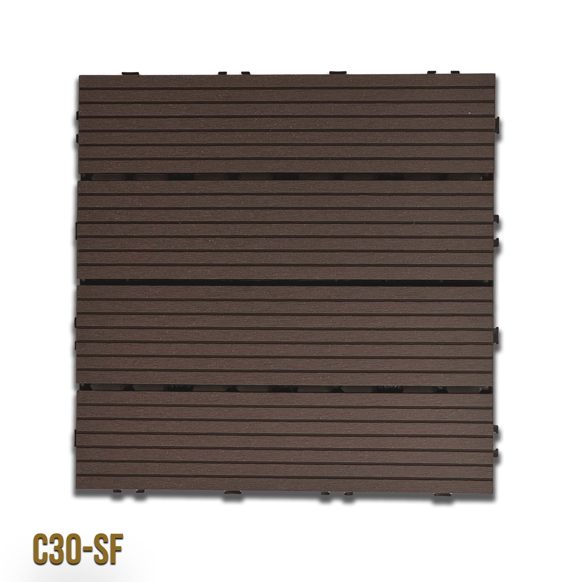 1mq (11 pezzi) di Pavimento Quadrotte in decking WPC da esterno 30X30cm (sp.2cm) inclusa struttura CLICK - 24