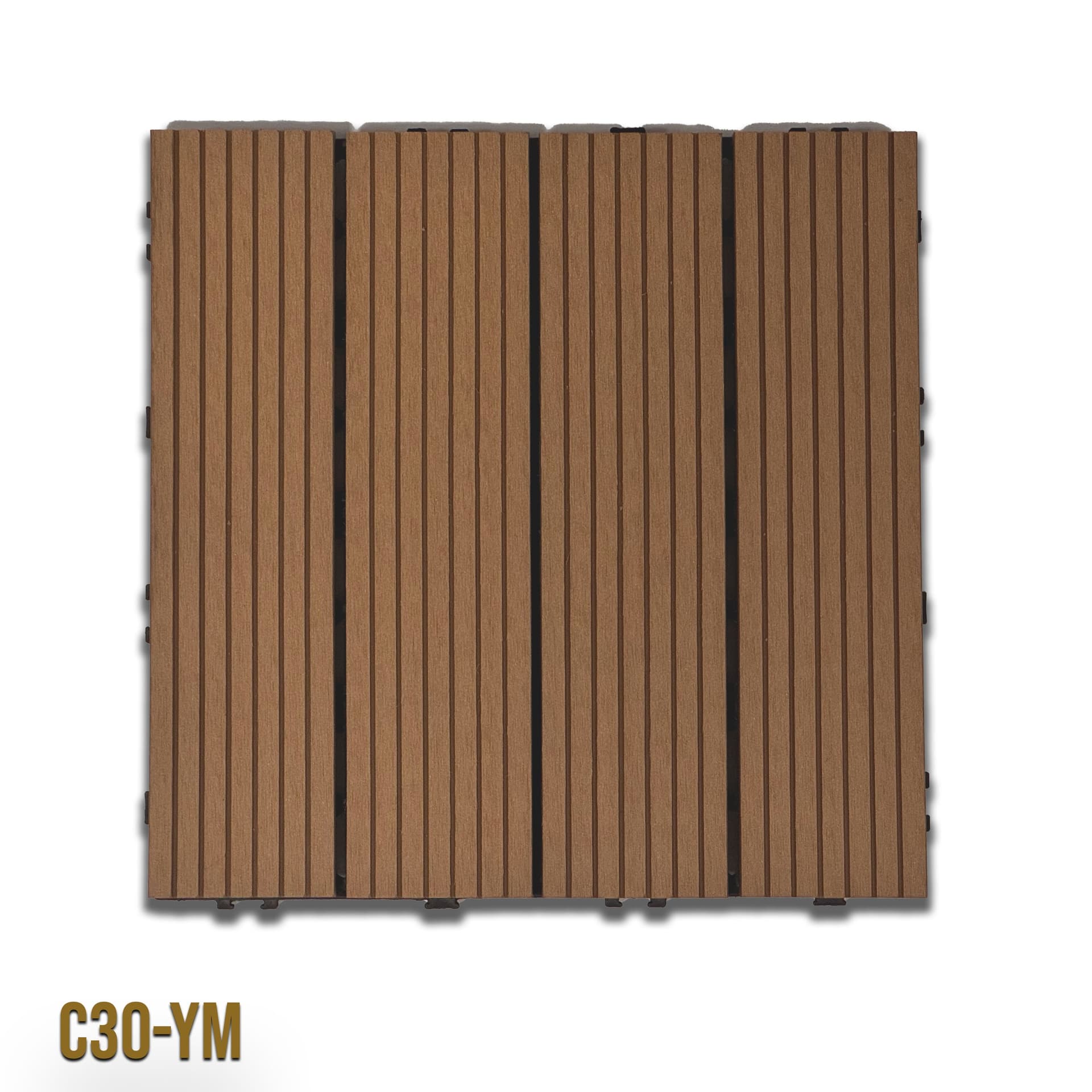 1mq (11 pezzi) di Pavimento Quadrotte in decking WPC da esterno 30X30cm (sp.2cm) inclusa struttura CLICK - 27