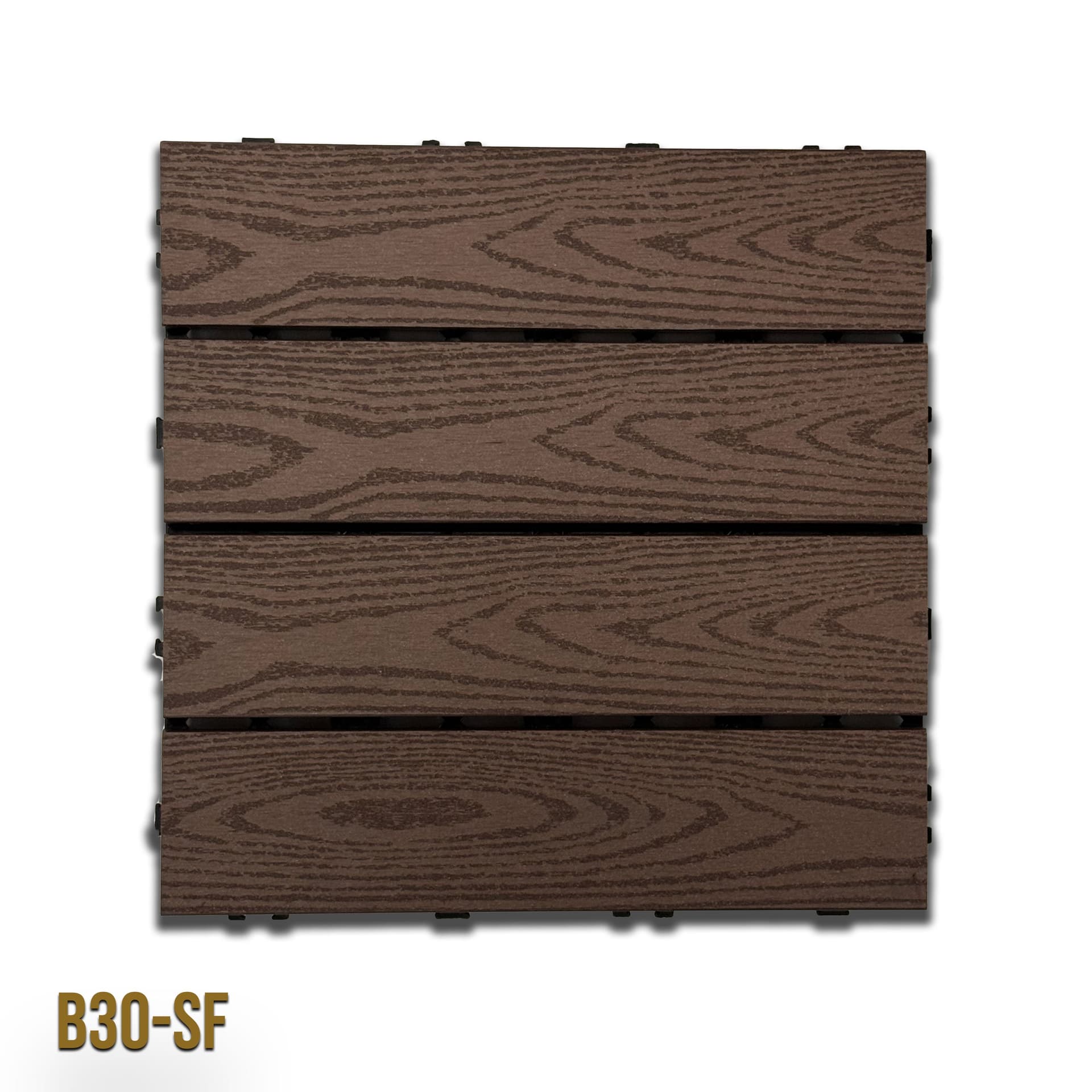 1mq (11 pezzi) di Pavimento Quadrotte in decking WPC da esterno 30X30cm (sp.2cm) inclusa struttura CLICK - 25