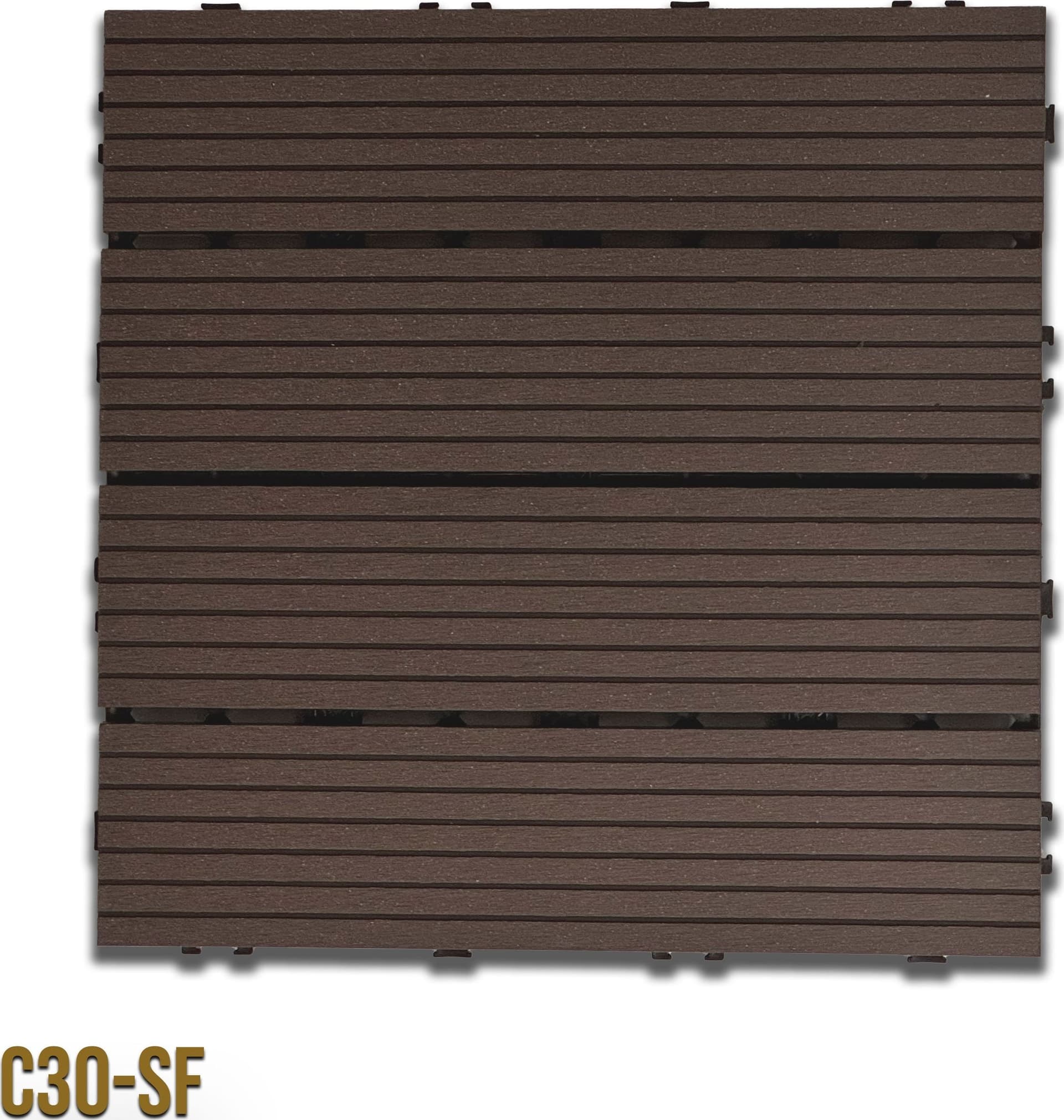 1mq (11 pezzi) di Pavimento Quadrotte in decking WPC da esterno 30X30cm (sp.2cm) inclusa struttura CLICK - Eternal Parquet