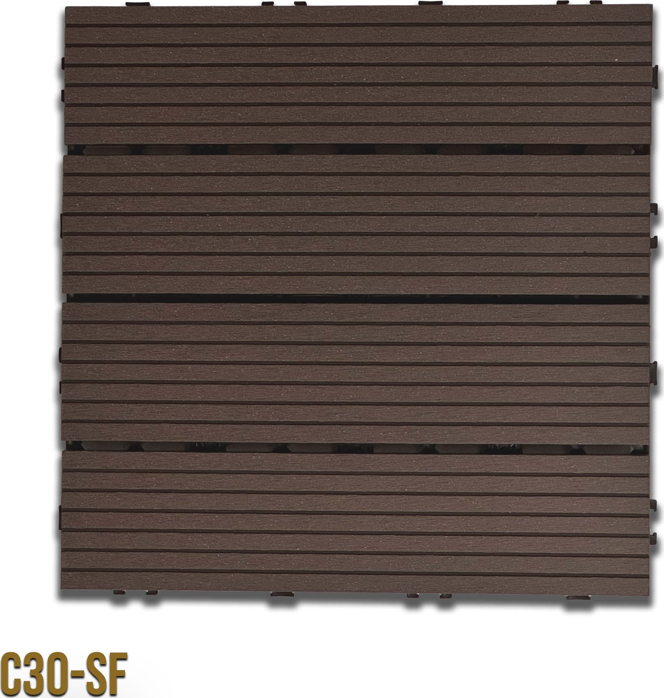 1mq (11 pezzi) di Pavimento Quadrotte in decking WPC da esterno 30X30cm (sp.2cm) inclusa struttura CLICK - Eternal Parquet