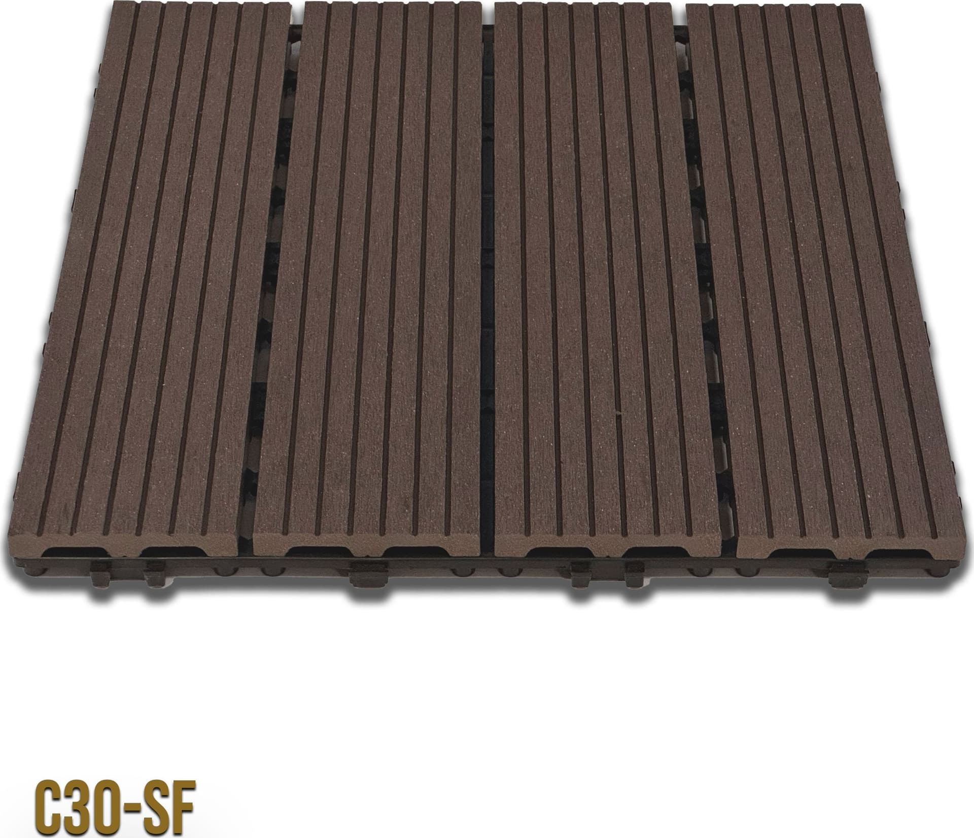 1mq (11 pezzi) di Pavimento Quadrotte in decking WPC da esterno 30X30cm (sp.2cm) inclusa struttura CLICK - Eternal Parquet