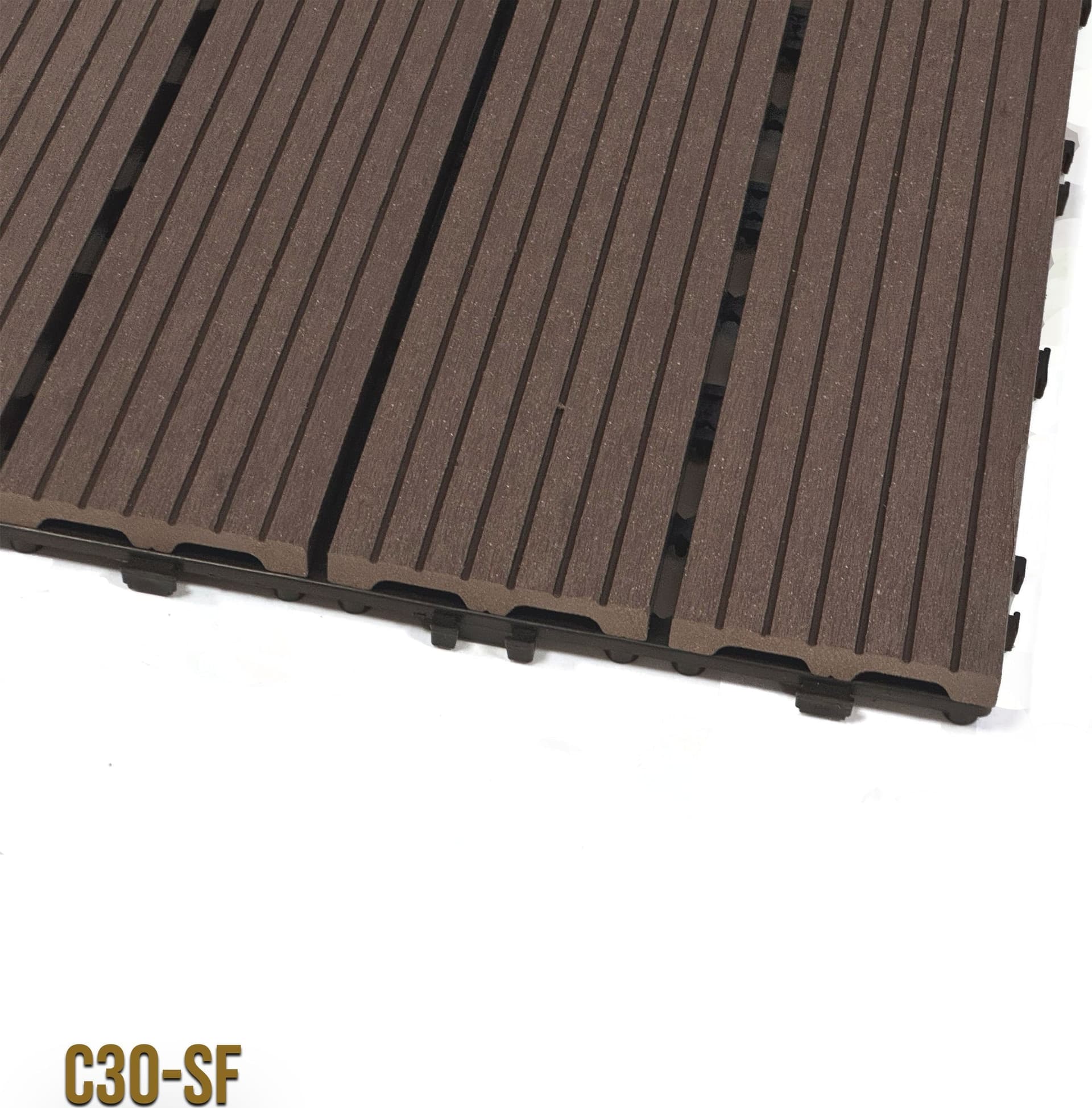 1mq (11 pezzi) di Pavimento Quadrotte in decking WPC da esterno 30X30cm (sp.2cm) inclusa struttura CLICK - Eternal Parquet