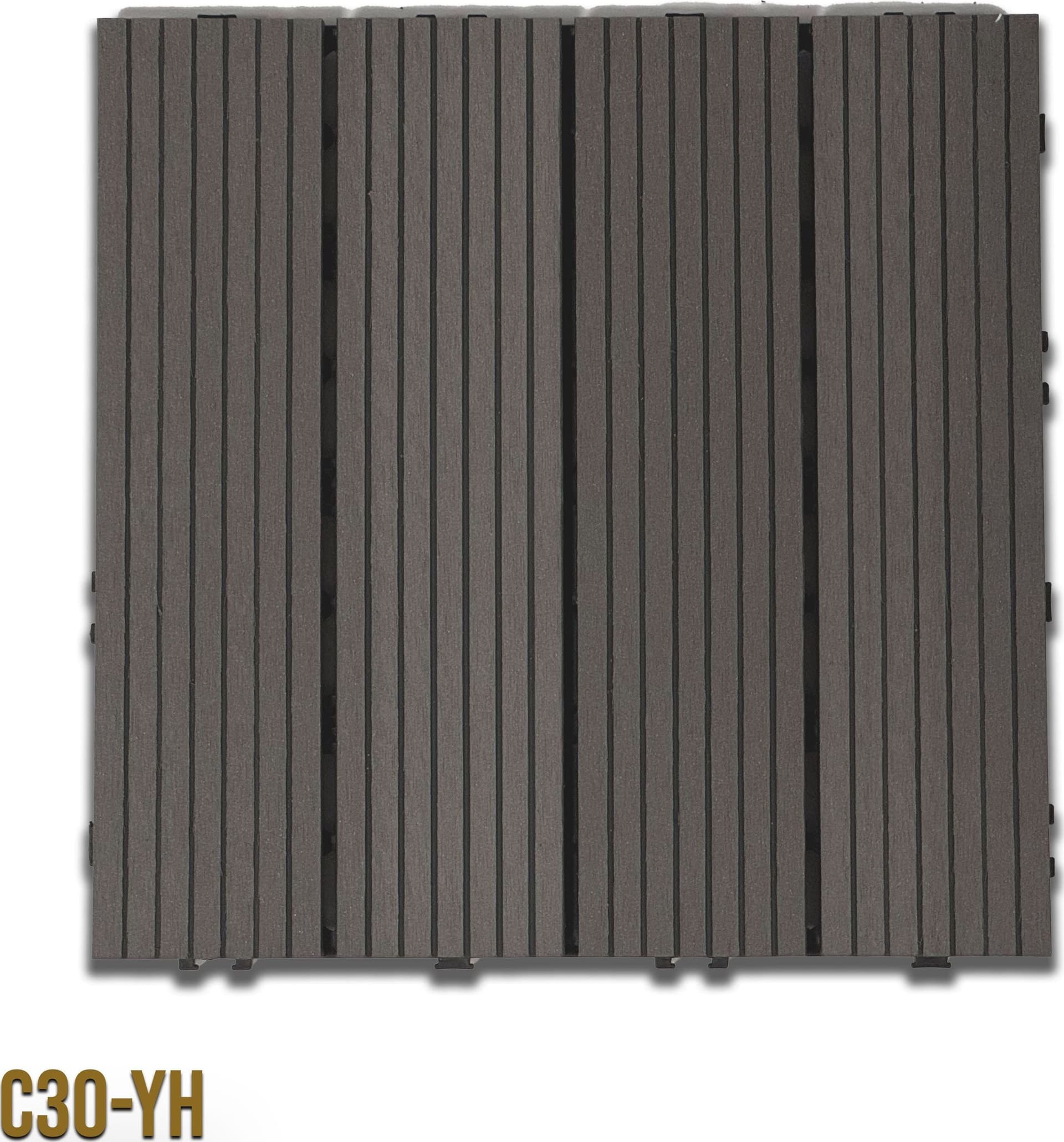 1mq (11 pezzi) di Pavimento Quadrotte in decking WPC da esterno 30X30cm (sp.2cm) inclusa struttura CLICK - Eternal Parquet