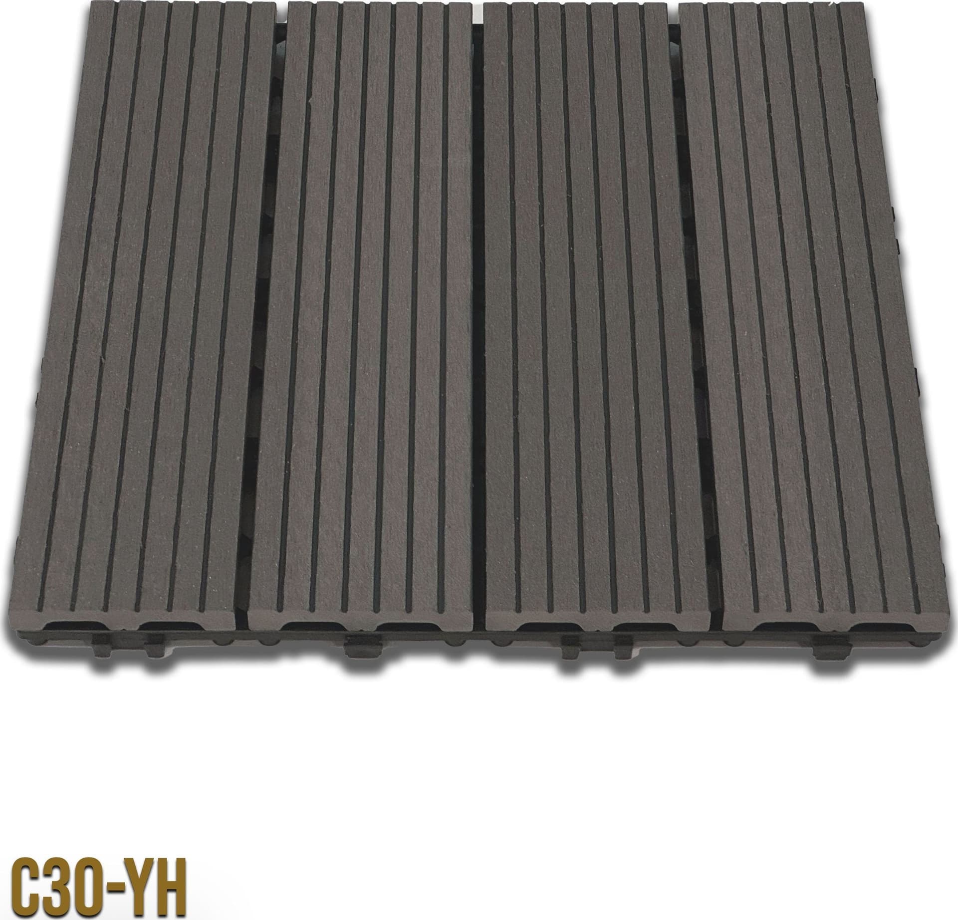1mq (11 pezzi) di Pavimento Quadrotte in decking WPC da esterno 30X30cm (sp.2cm) inclusa struttura CLICK - Eternal Parquet
