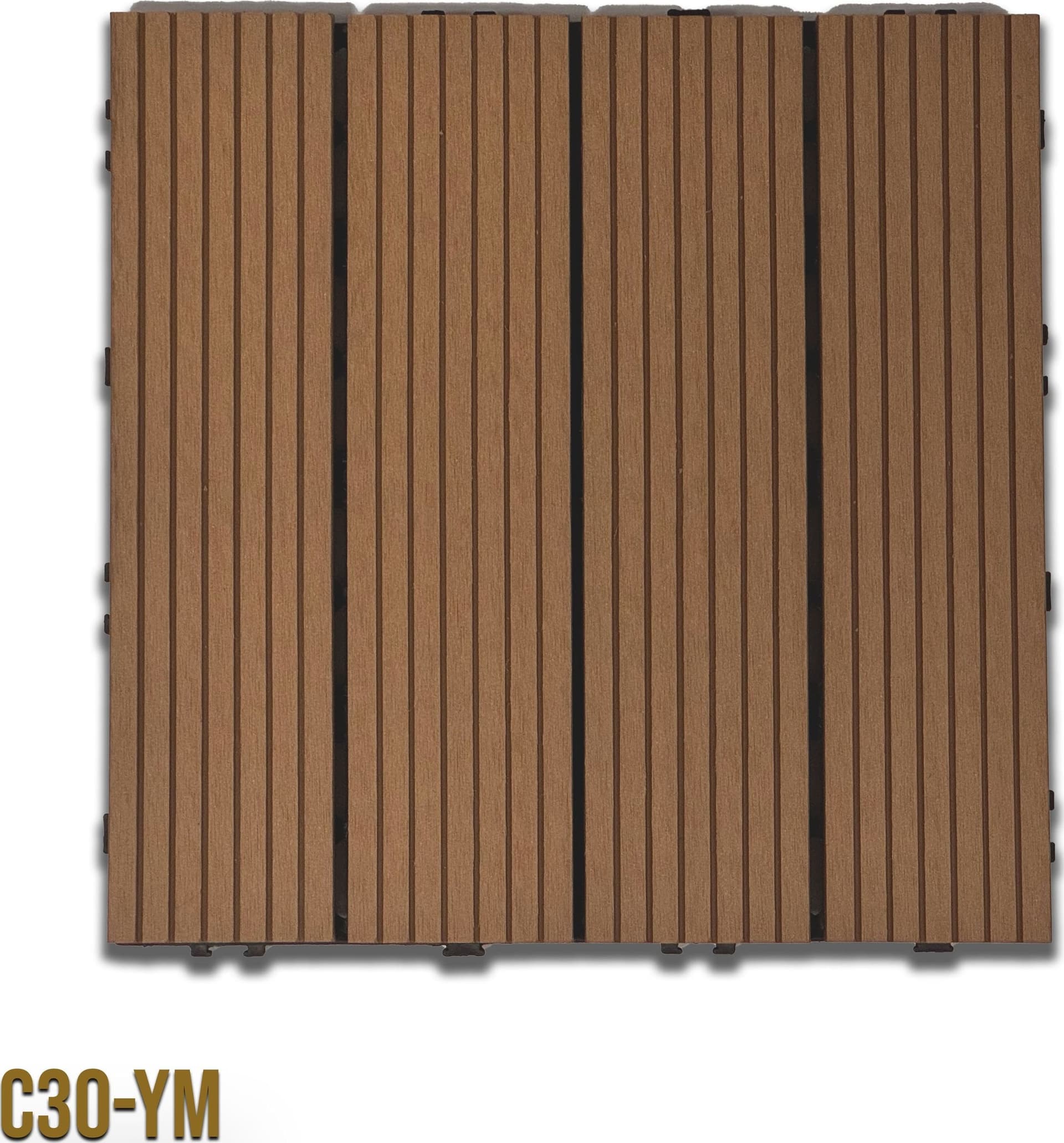 1mq (11 pezzi) di Pavimento Quadrotte in decking WPC da esterno 30X30cm (sp.2cm) inclusa struttura CLICK - Eternal Parquet