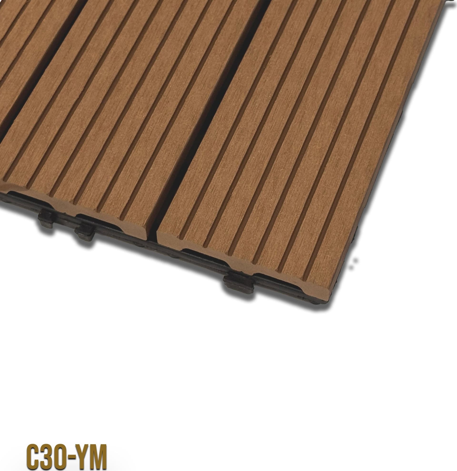 1mq (11 pezzi) di Pavimento Quadrotte in decking WPC da esterno 30X30cm (sp.2cm) inclusa struttura CLICK - Eternal Parquet
