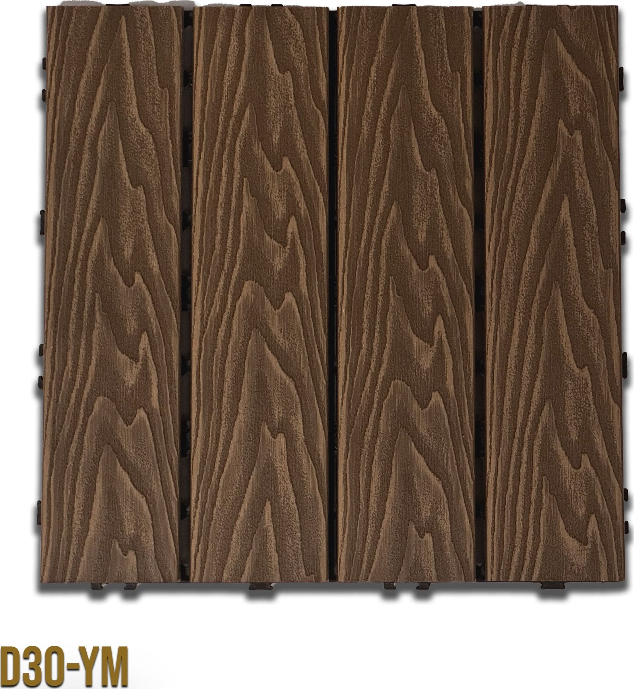 1mq (11 pezzi) di Pavimento Quadrotte in decking WPC da esterno 30X30cm (sp.2cm) inclusa struttura CLICK - Eternal Parquet