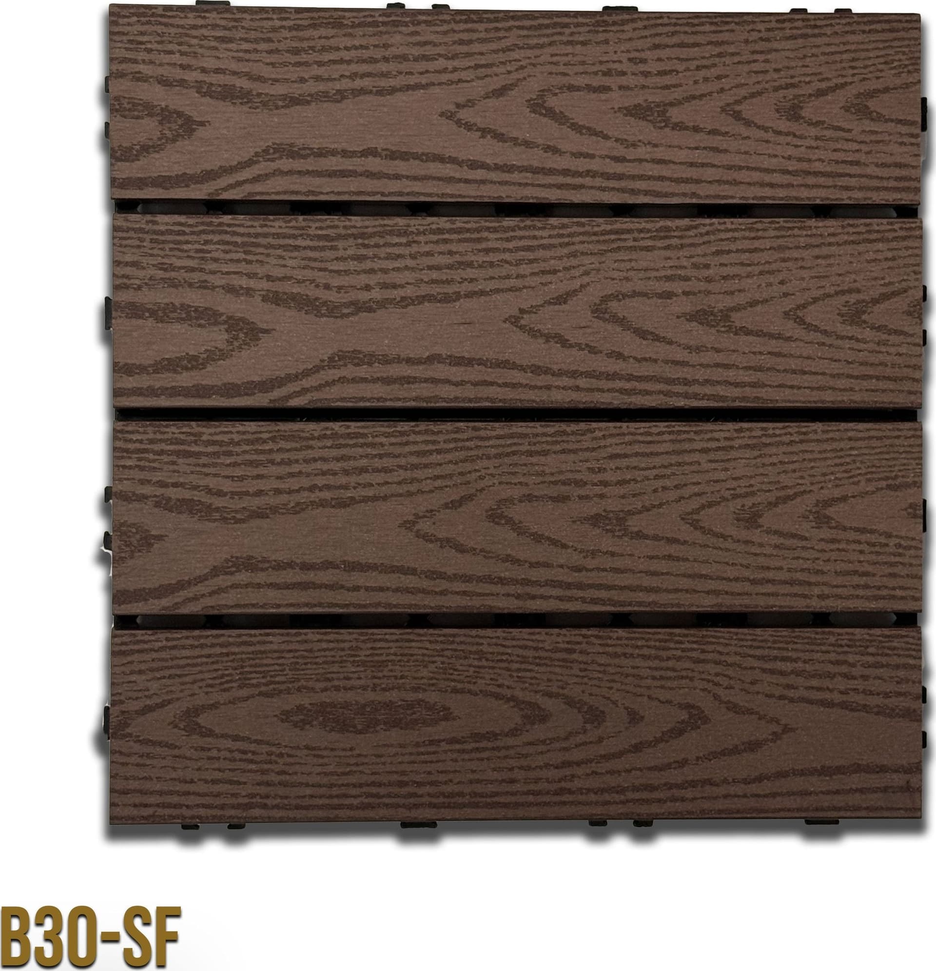 1mq (11 pezzi) di Pavimento Quadrotte in decking WPC da esterno 30X30cm (sp.2cm) inclusa struttura CLICK - Eternal Parquet