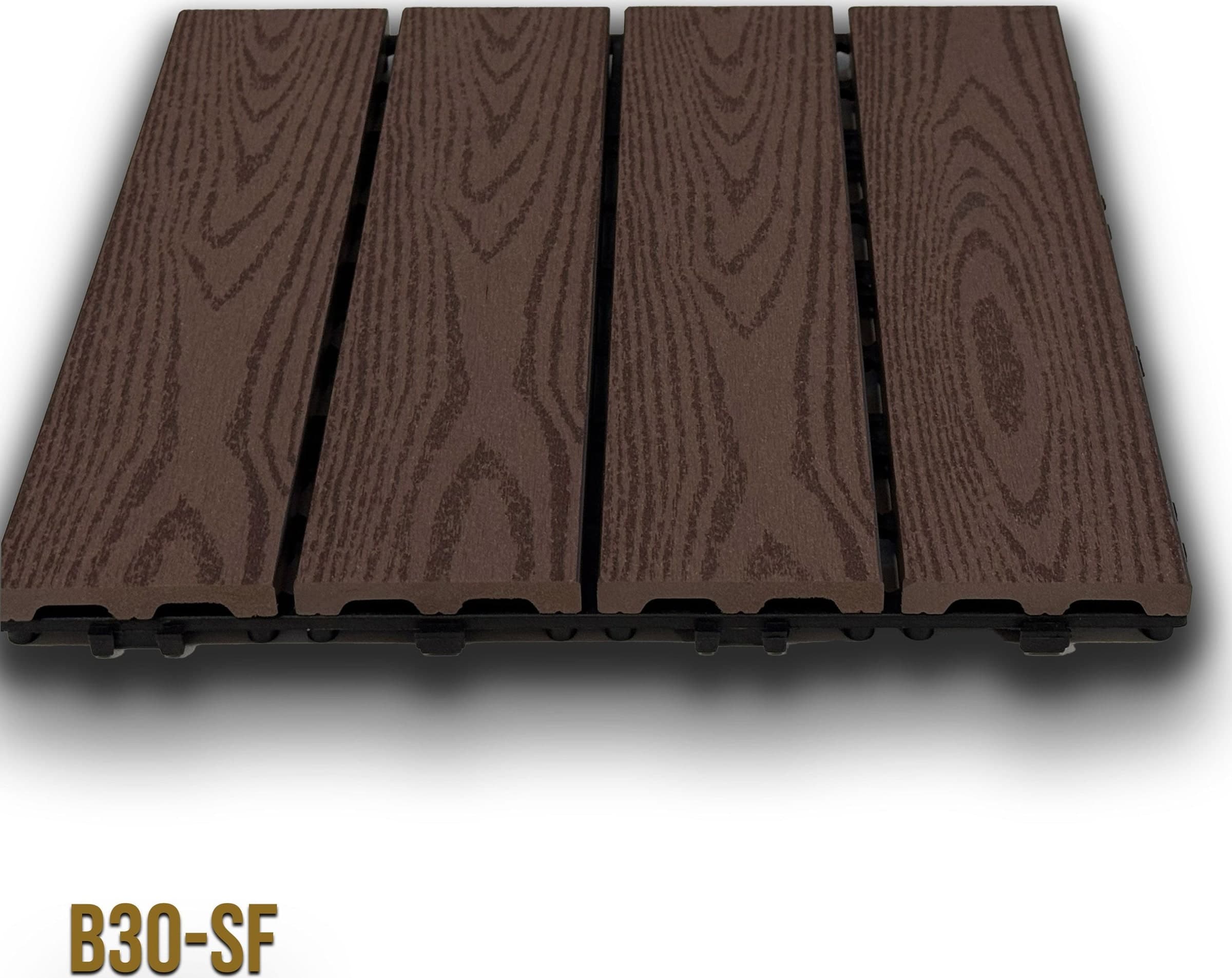 1mq (11 pezzi) di Pavimento Quadrotte in decking WPC da esterno 30X30cm (sp.2cm) inclusa struttura CLICK - Eternal Parquet