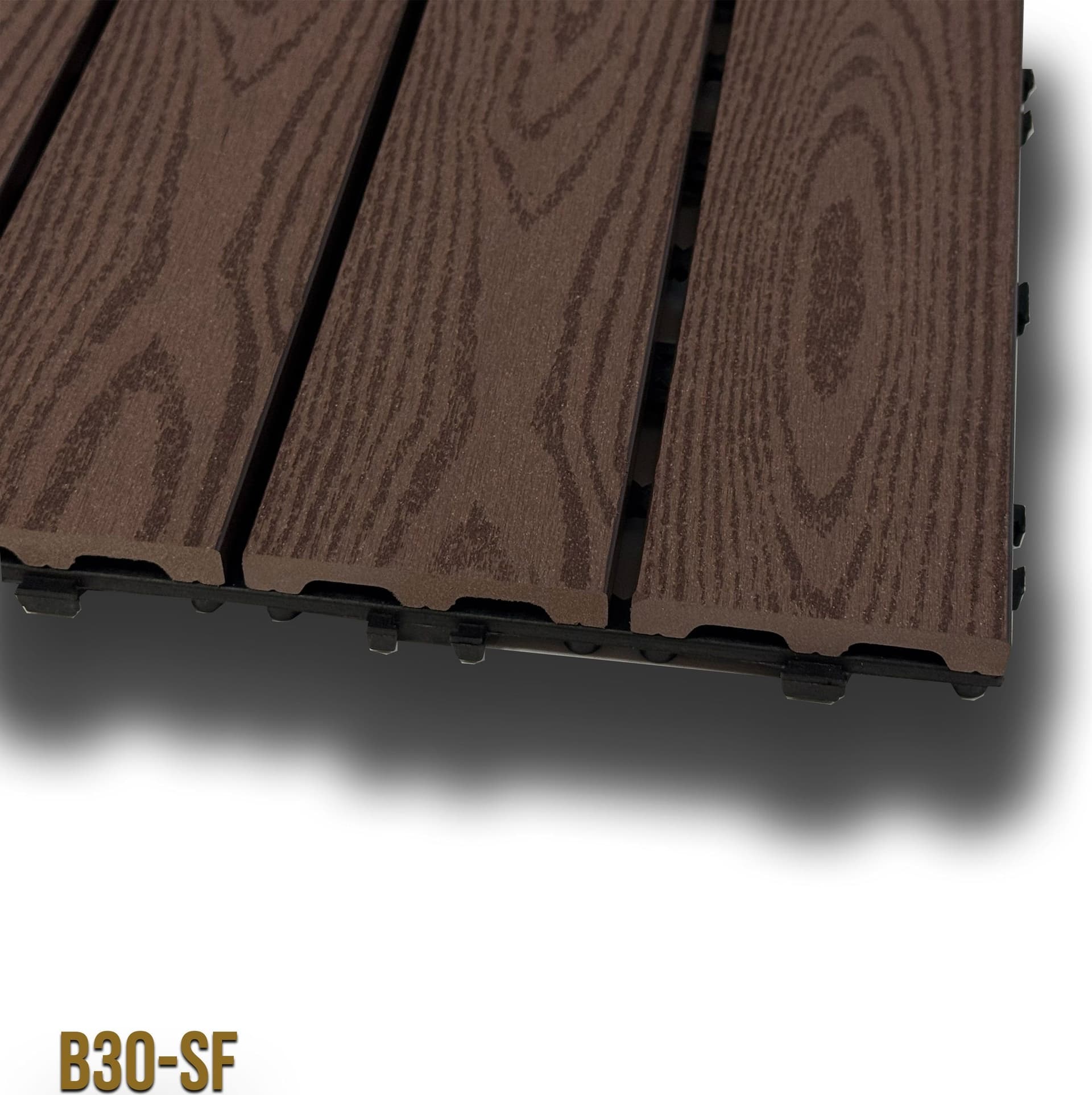 1mq (11 pezzi) di Pavimento Quadrotte in decking WPC da esterno 30X30cm (sp.2cm) inclusa struttura CLICK - Eternal Parquet