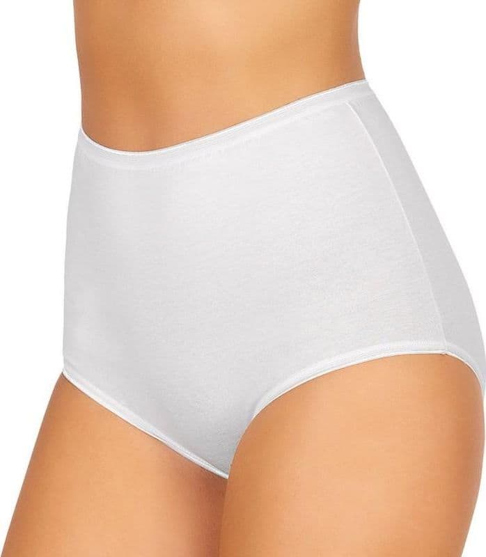 Slip Culotte in Cotone Jadea Mod. 05 Vita Alta Bianco/Nero - 5