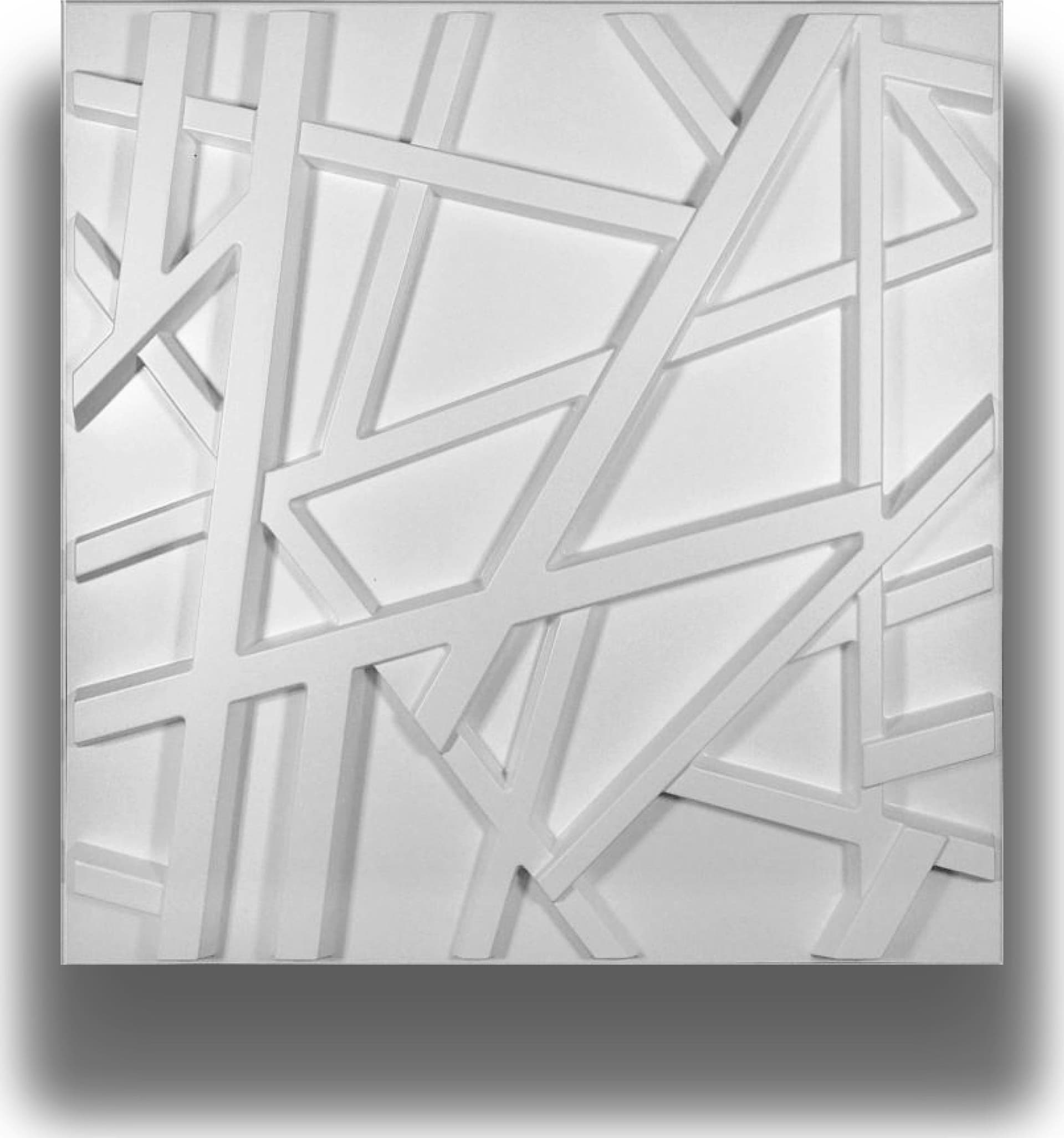 €3,49 pannello per boiserie a parete, rivestimento cassonato a soffitto e porte in PVC 3D 50X50cm mod. GRID - Eternal Parquet