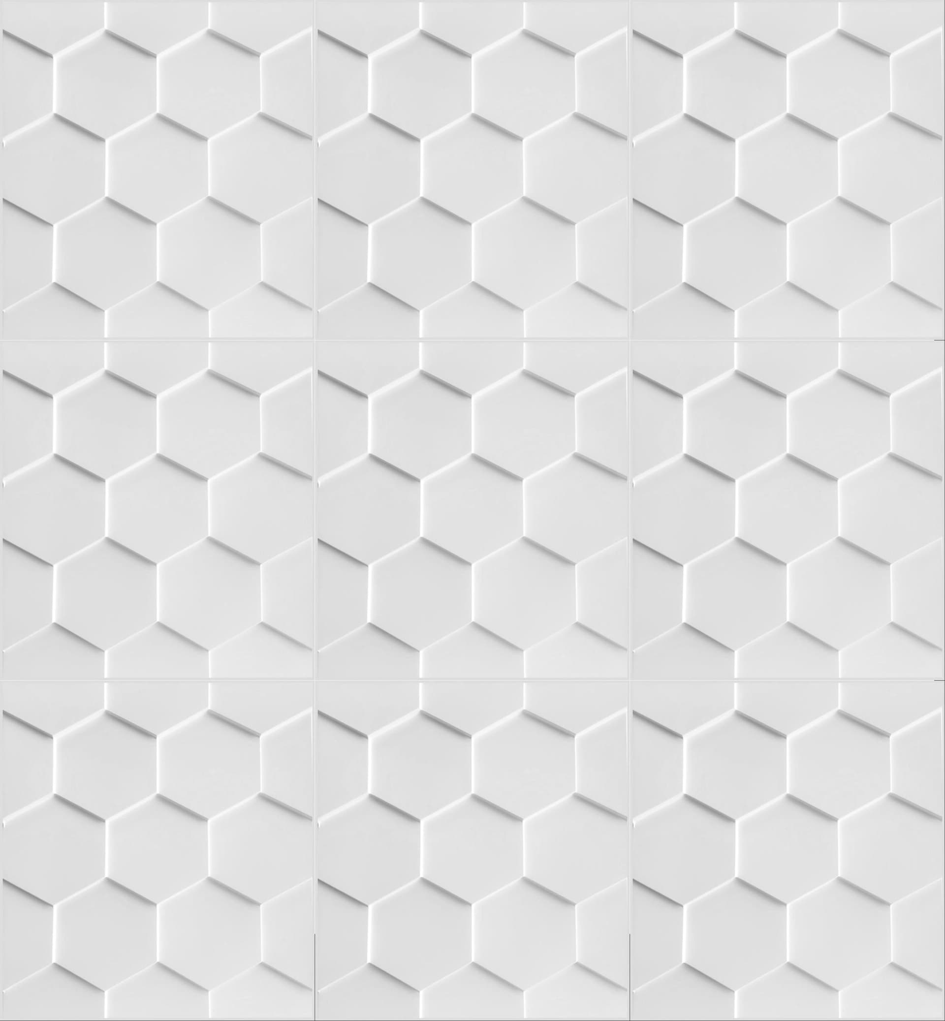 €3,49 pannello per boiserie a parete, rivestimento cassonato a soffitto e porte in PVC 3D 50X50cm mod. EXAGON - Eternal Parquet