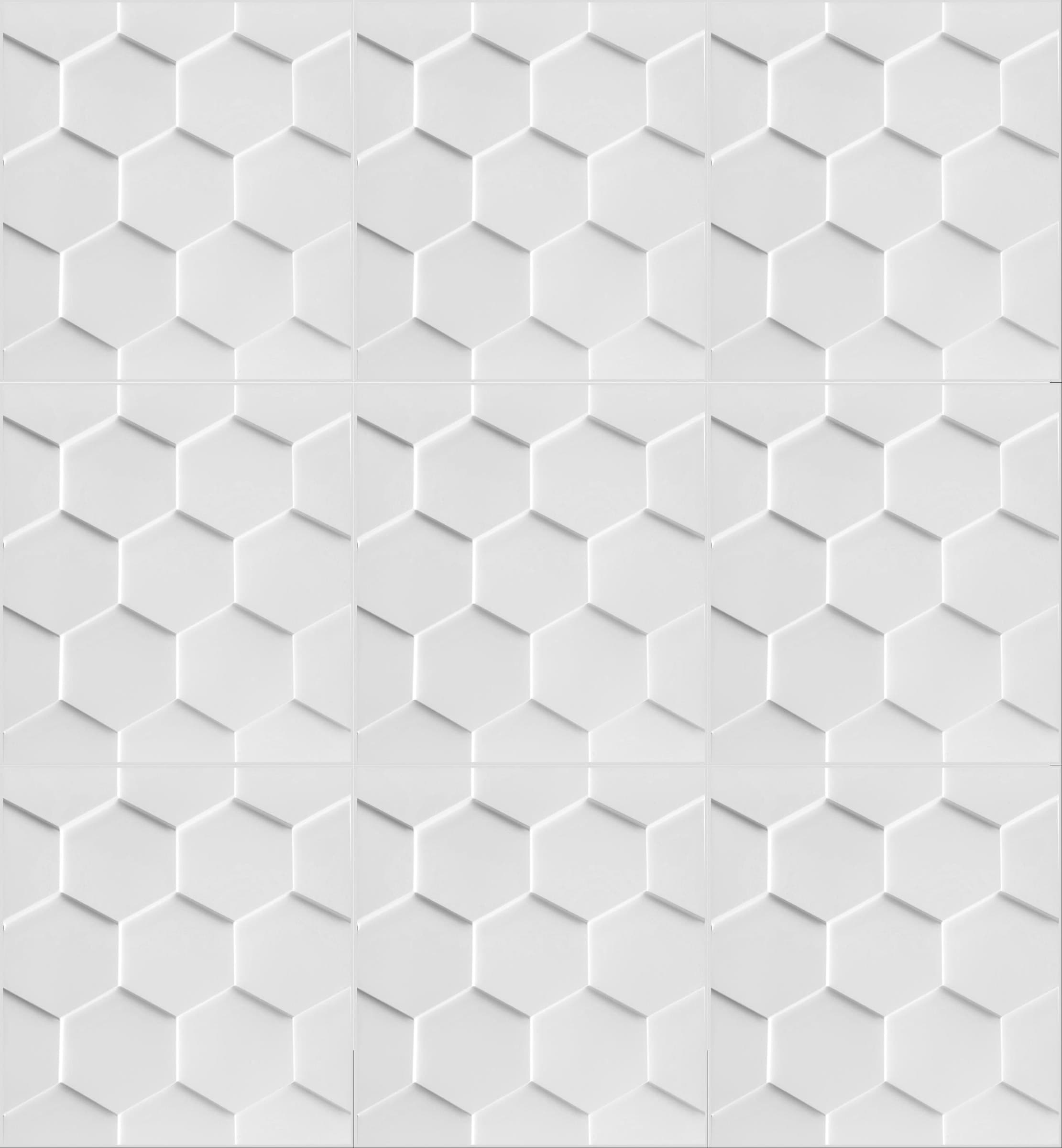 €3,49 pannello per boiserie a parete, rivestimento cassonato a soffitto e porte in PVC 3D 50X50cm mod. EXAGON - Eternal Parquet