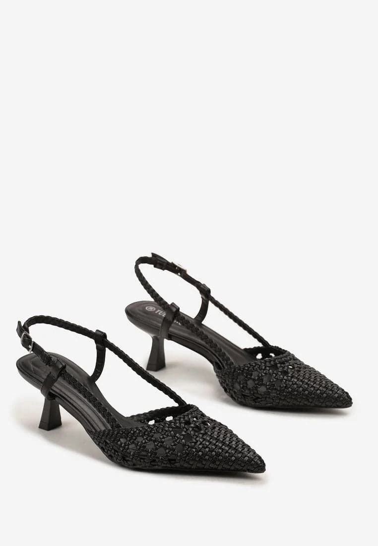 Lora - Dècolletè slingback intrecciato Nero in Scarpe col tacco Affari di Famiglia - Sant’Angelo a Cupolo, commercioVirtuoso.it