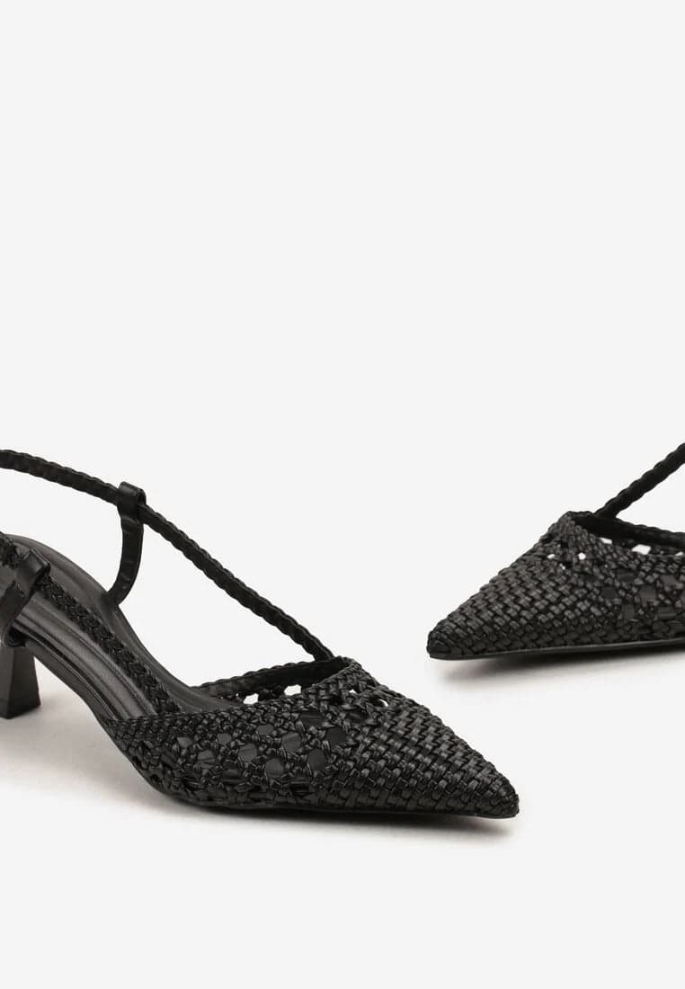 Lora - Dècolletè slingback intrecciato Nero in Scarpe col tacco Affari di Famiglia - Sant’Angelo a Cupolo, commercioVirtuoso.it