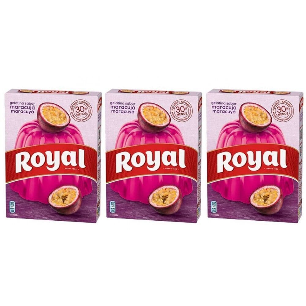ROYAL GELATINA PASSION FRUIT FRUTTO DELLA PASSIONE MARACUJA 114g x 3 pezzi PAESE DI ORIGINE PORTOGALLO - 2