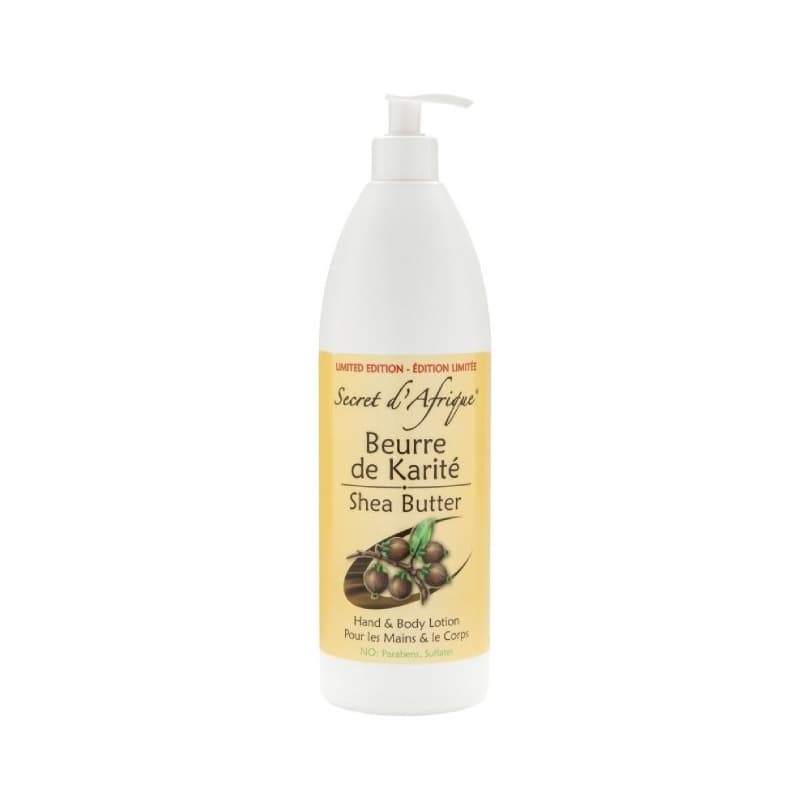 SECRET D'AFRIQUE SHEA BUTTER HAND & BODY BURRO DI KARITE LOTION AVEC / WITH VITAMIN E 1 LITER FAMILY SIZE PER MANI E CORPO - 2