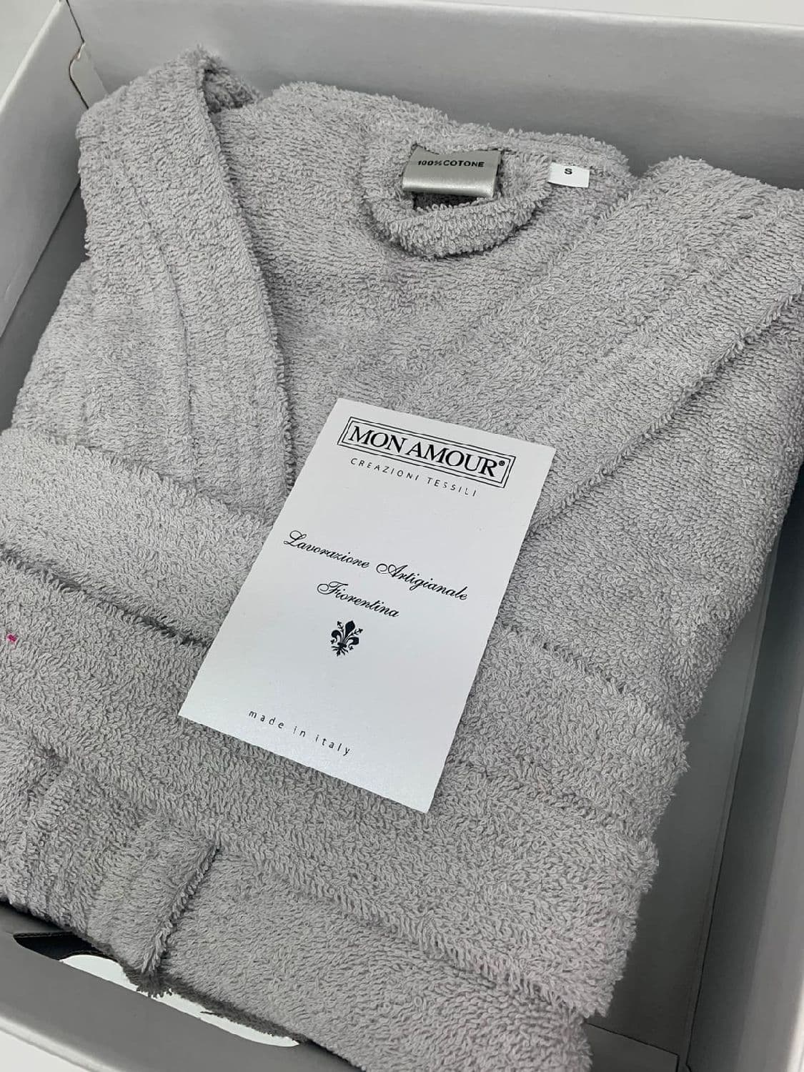 Accappatoio Mon Amour tinta unita grigio 400 gr. TG.XL - 2