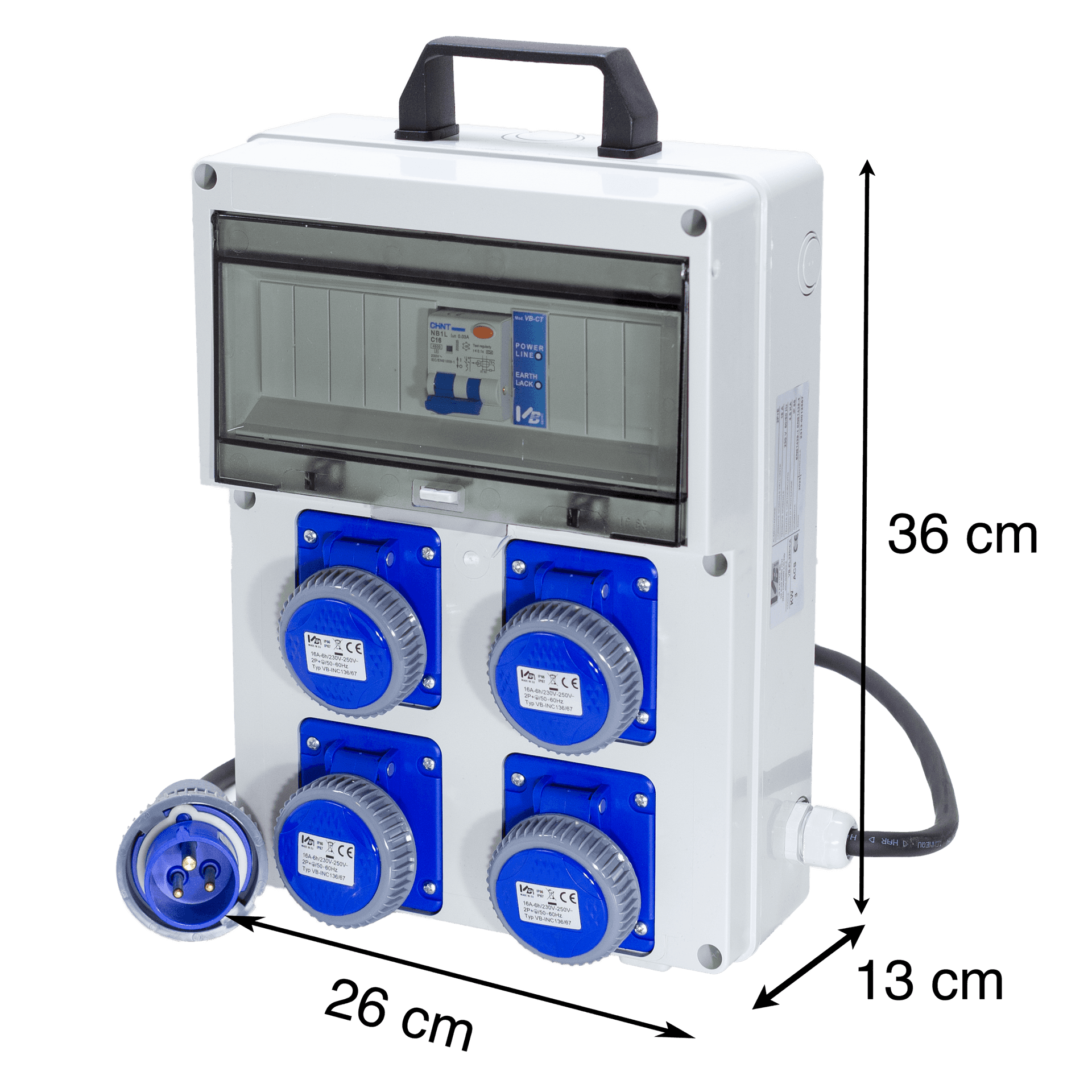 QUADRO ARCHIMEDE 4 PRESE 2P+T 16A 230V IP67 - 2