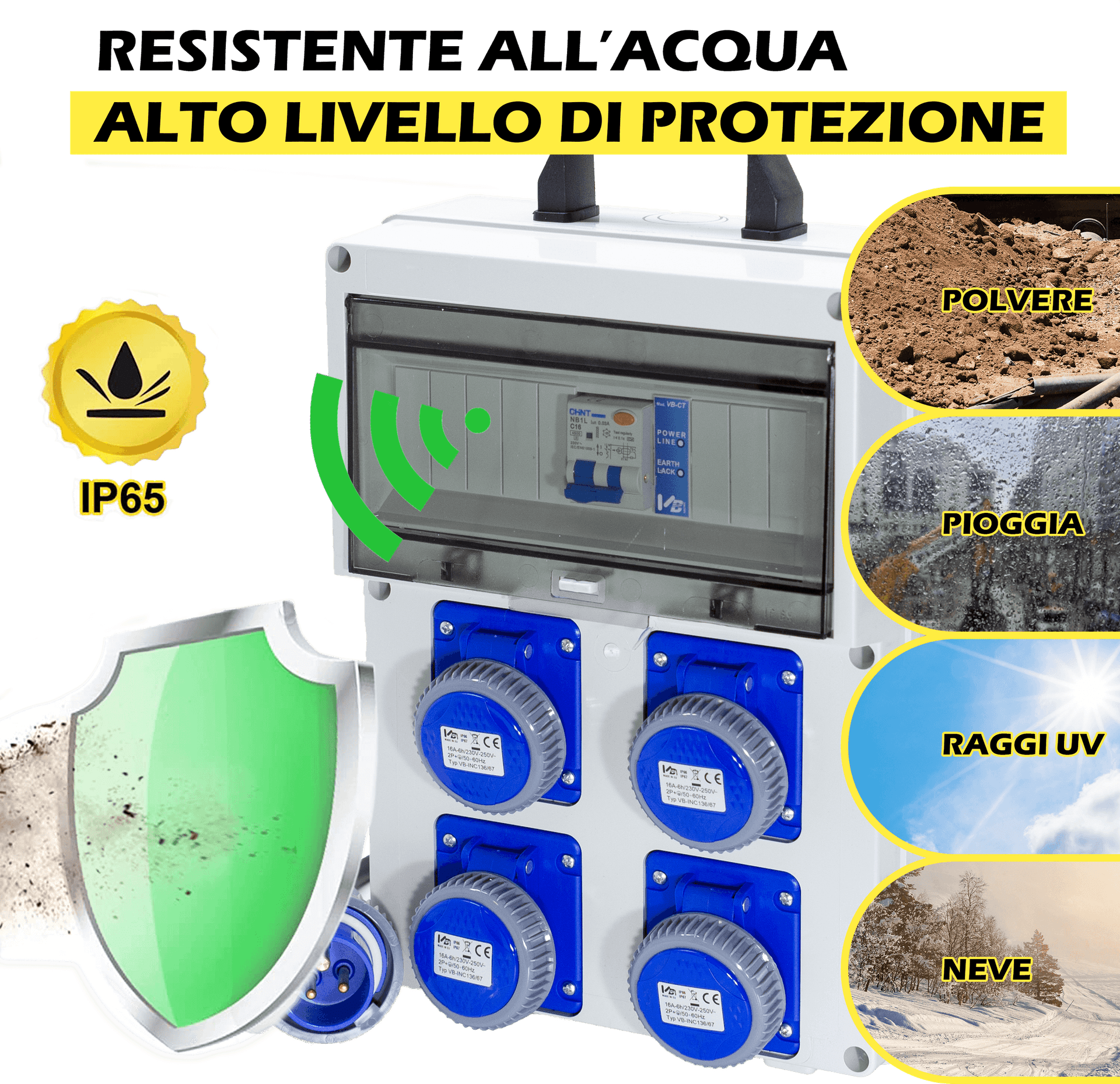 QUADRO ARCHIMEDE 4 PRESE 2P+T 16A 230V IP67 - 4