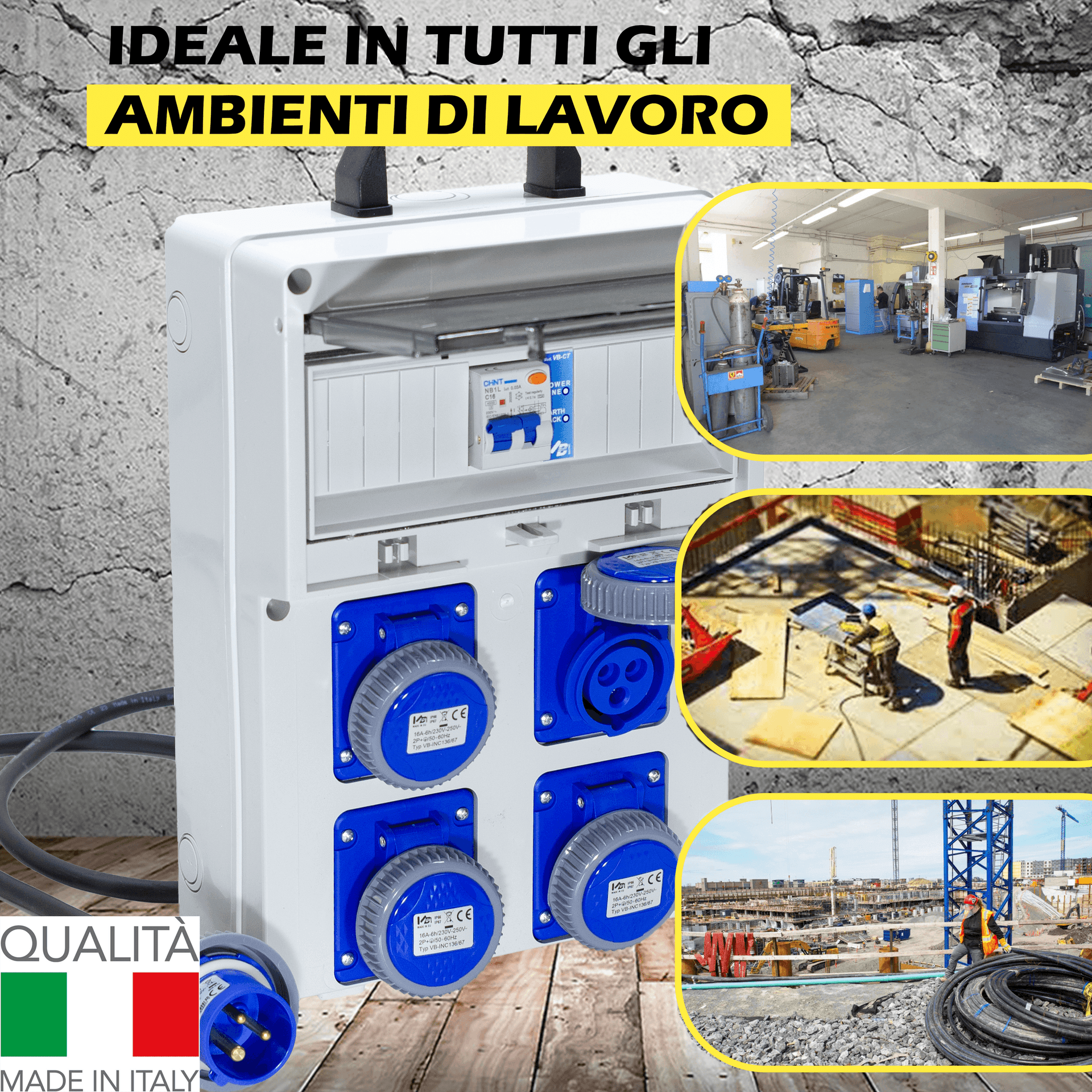 QUADRO ARCHIMEDE 4 PRESE 2P+T 16A 230V IP67 - 5
