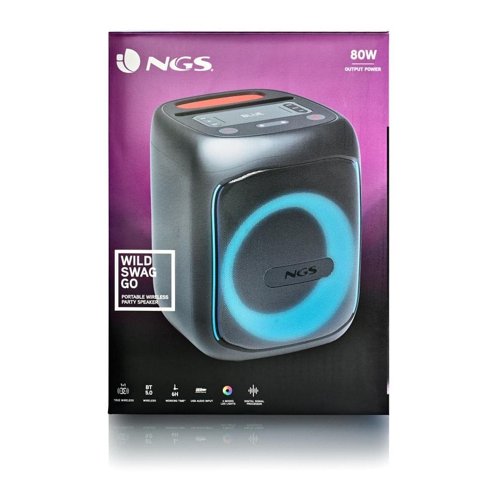 NGS Speaker Wild Swag Go Portatile BT/TWS/USB/TF/AUX-IN 80W - 5