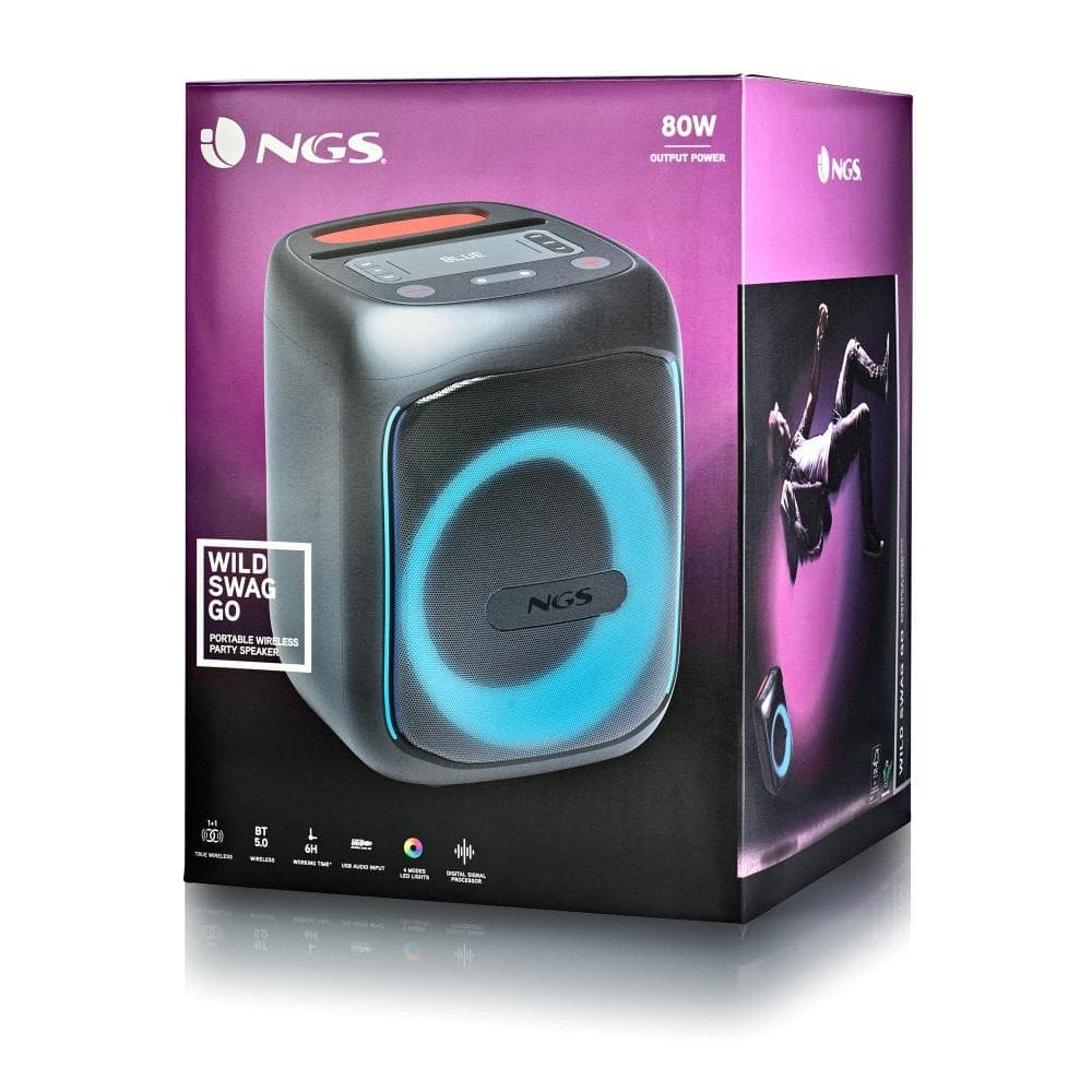 NGS Speaker Wild Swag Go Portatile BT/TWS/USB/TF/AUX-IN 80W - 6