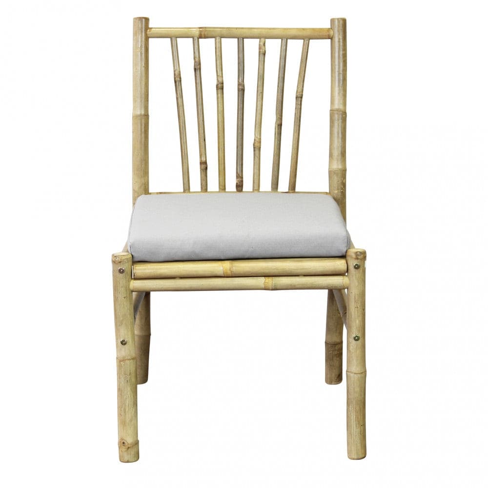Sedia "Cuba Libre" in legno di Bamboo, con cuscino, 48 x 48 x 45/85 cm in Sedie per tavolo da giardino Decor Space - Altamura, commercioVirtuoso.it
