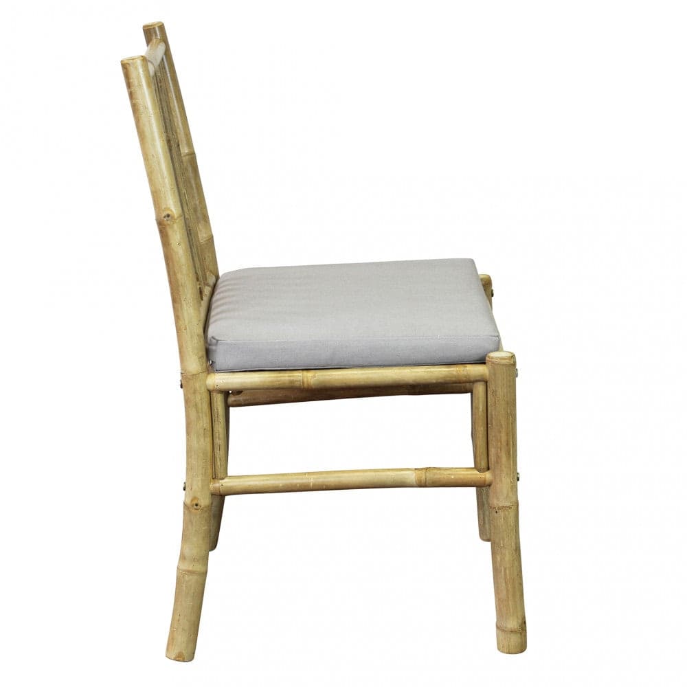 Sedia "Cuba Libre" in legno di Bamboo, con cuscino, 48 x 48 x 45/85 cm in Sedie per tavolo da giardino Decor Space - Altamura, commercioVirtuoso.it