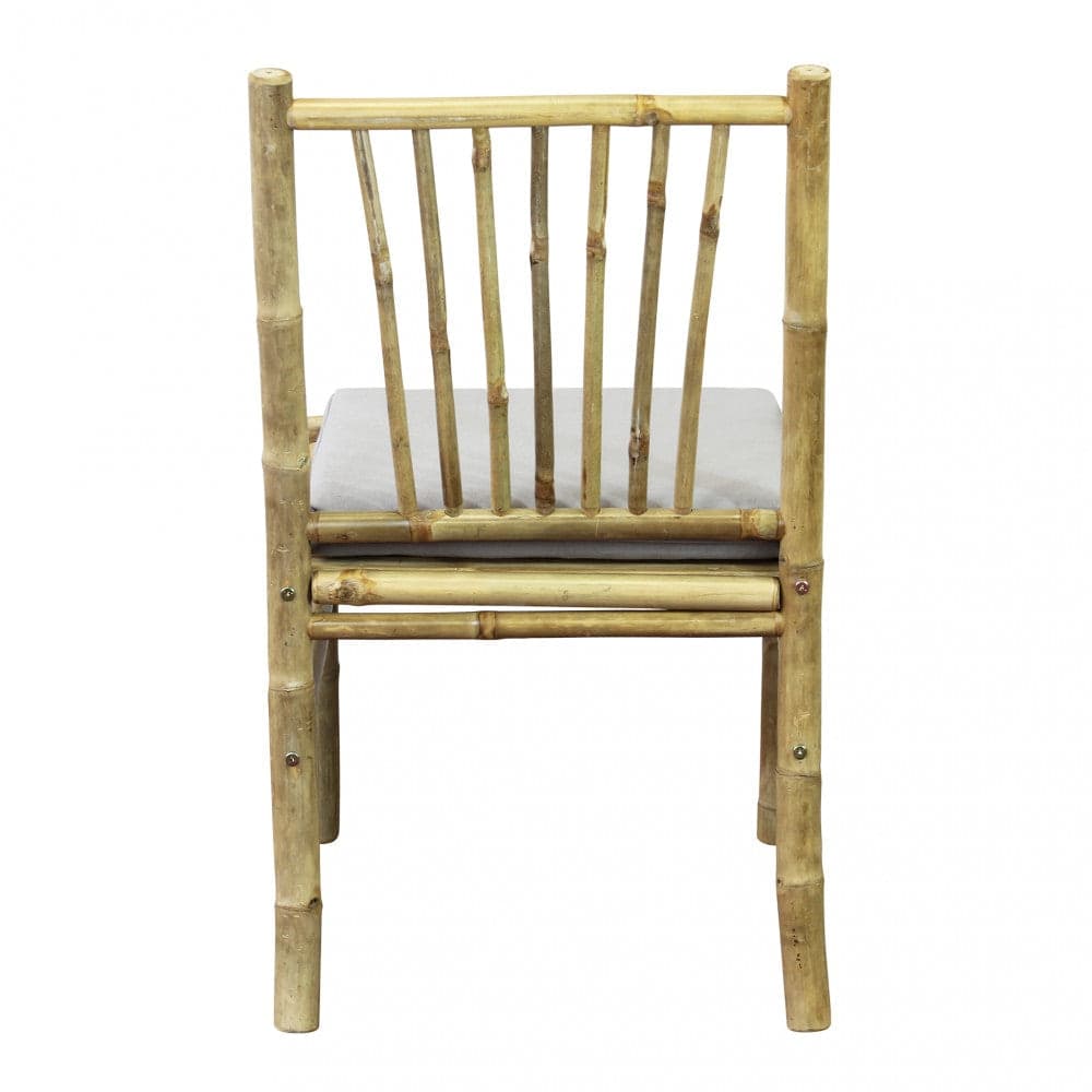Sedia "Cuba Libre" in legno di Bamboo, con cuscino, 48 x 48 x 45/85 cm in Sedie per tavolo da giardino Decor Space - Altamura, commercioVirtuoso.it