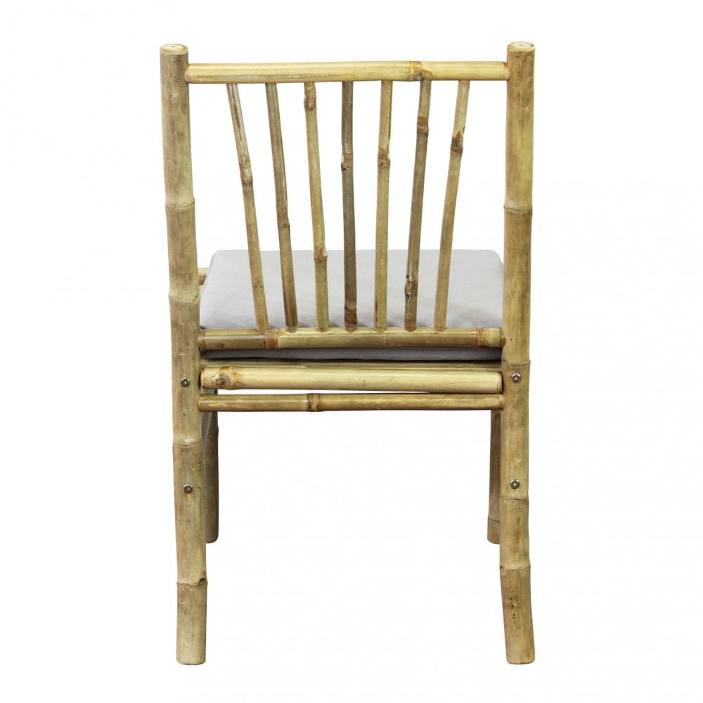 Sedia "Cuba Libre" in legno di Bamboo, con cuscino, 48 x 48 x 45/85 cm in Sedie per tavolo da giardino Decor Space - Altamura, commercioVirtuoso.it