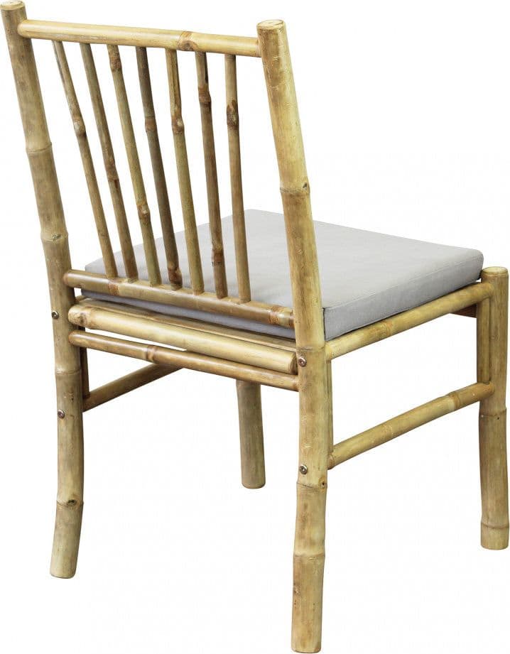 Sedia "Cuba Libre" in legno di Bamboo, con cuscino, 48 x 48 x 45/85 cm in Sedie per tavolo da giardino Decor Space - Altamura, commercioVirtuoso.it