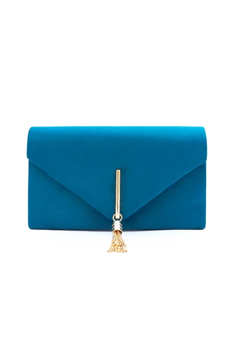 Pochette scamosciata chiusura pendente