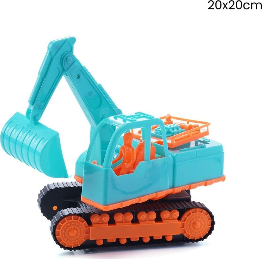CAMION SCAVATORE A CINGOLI CABINA CON FIGURA GIOCATTOLO BAMBINI COLORATO 20X20CM 258283 - 2