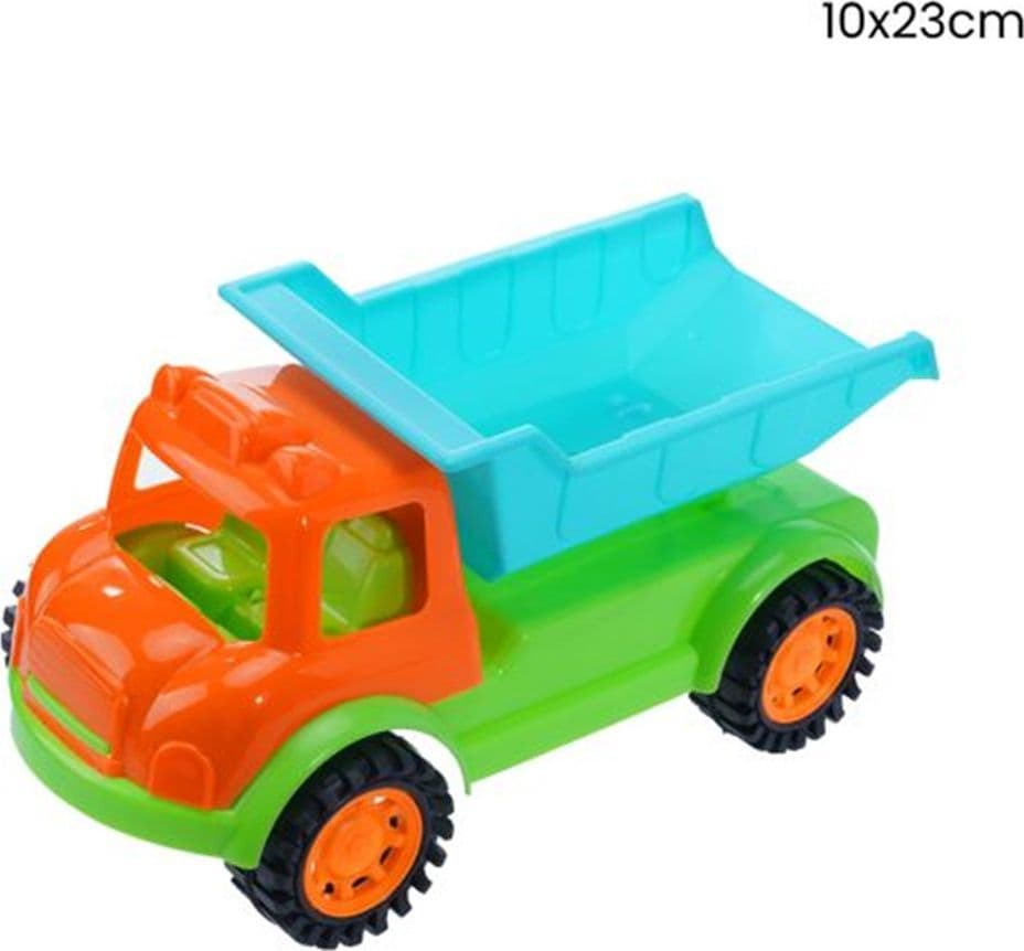 AUTOCARRO CAMION GIOCATTOLO CON CASSONE RIBALTABILE PER BAMBINI COLORATO 10X23CM 258280 - 2