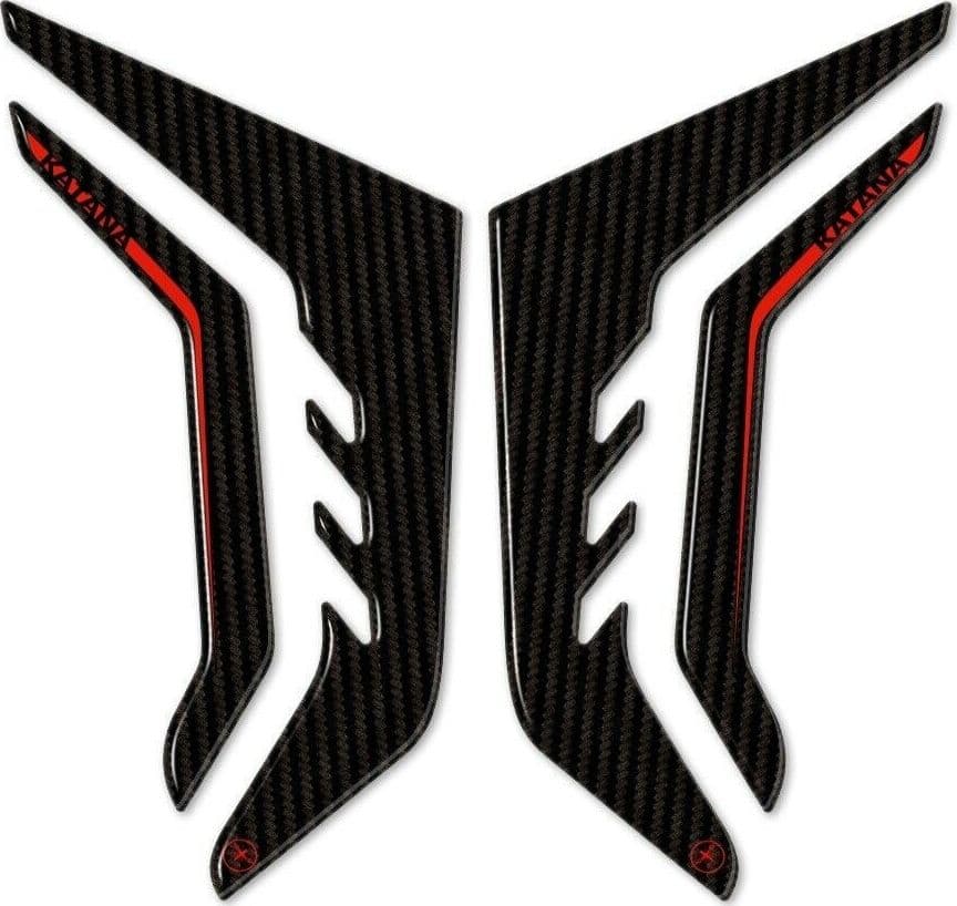Adesivi Protezioni Laterali compatibile con Suzuki Katana 2019-23 Rosso - 2