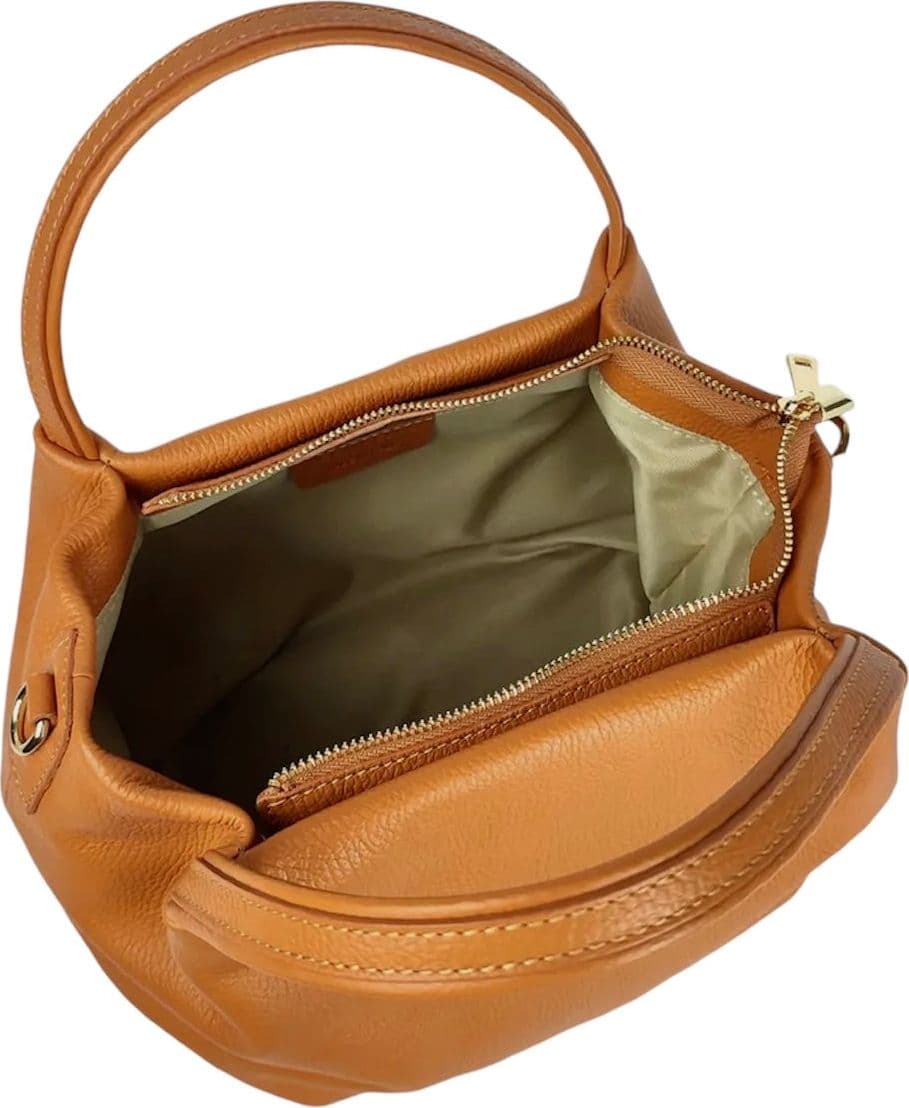 Modarno borsa a mano da donna, borsa a tracolla, borsa a spalla italiana in vera pelle dollaro 25x14x19 cm - 3