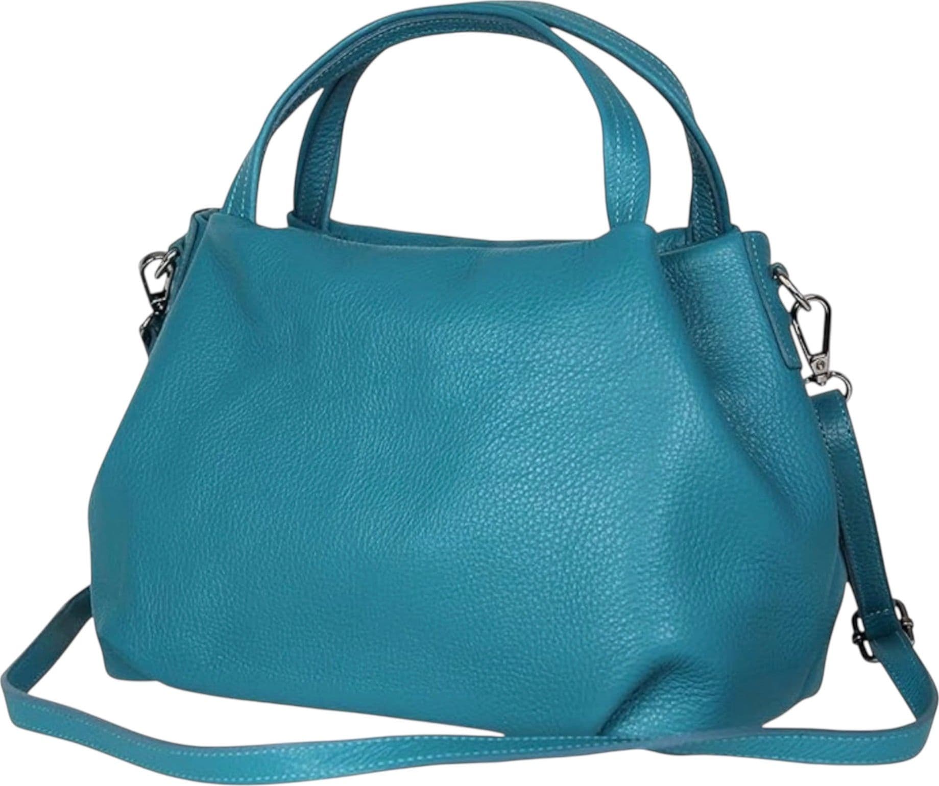 Modarno borsa a mano da donna, borsa a tracolla, borsa a spalla italiana in vera pelle dollaro 25x14x19 cm - 22