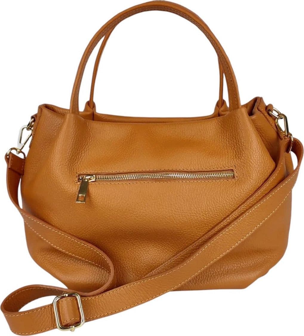 Modarno borsa a mano da donna, borsa a tracolla, borsa a spalla italiana in vera pelle dollaro 25x14x19 cm - 5